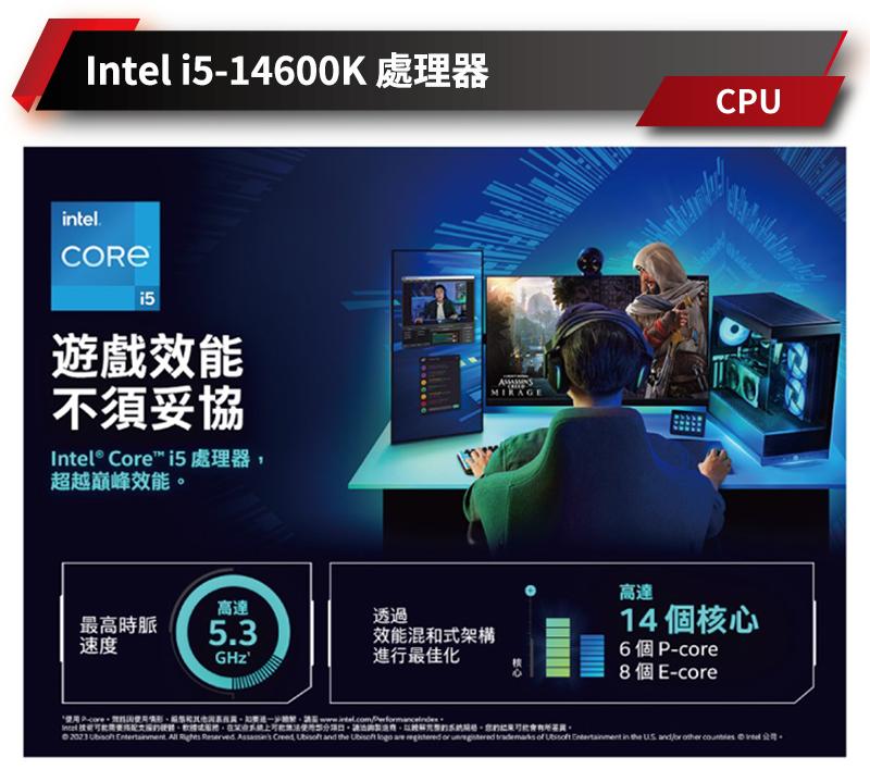 【華碩平台】i5十四核GeForce RTX 4060TI{噗哩噗哩}獨顯水冷電競機(i5-14600K/B760/32G/1TB_M.2)