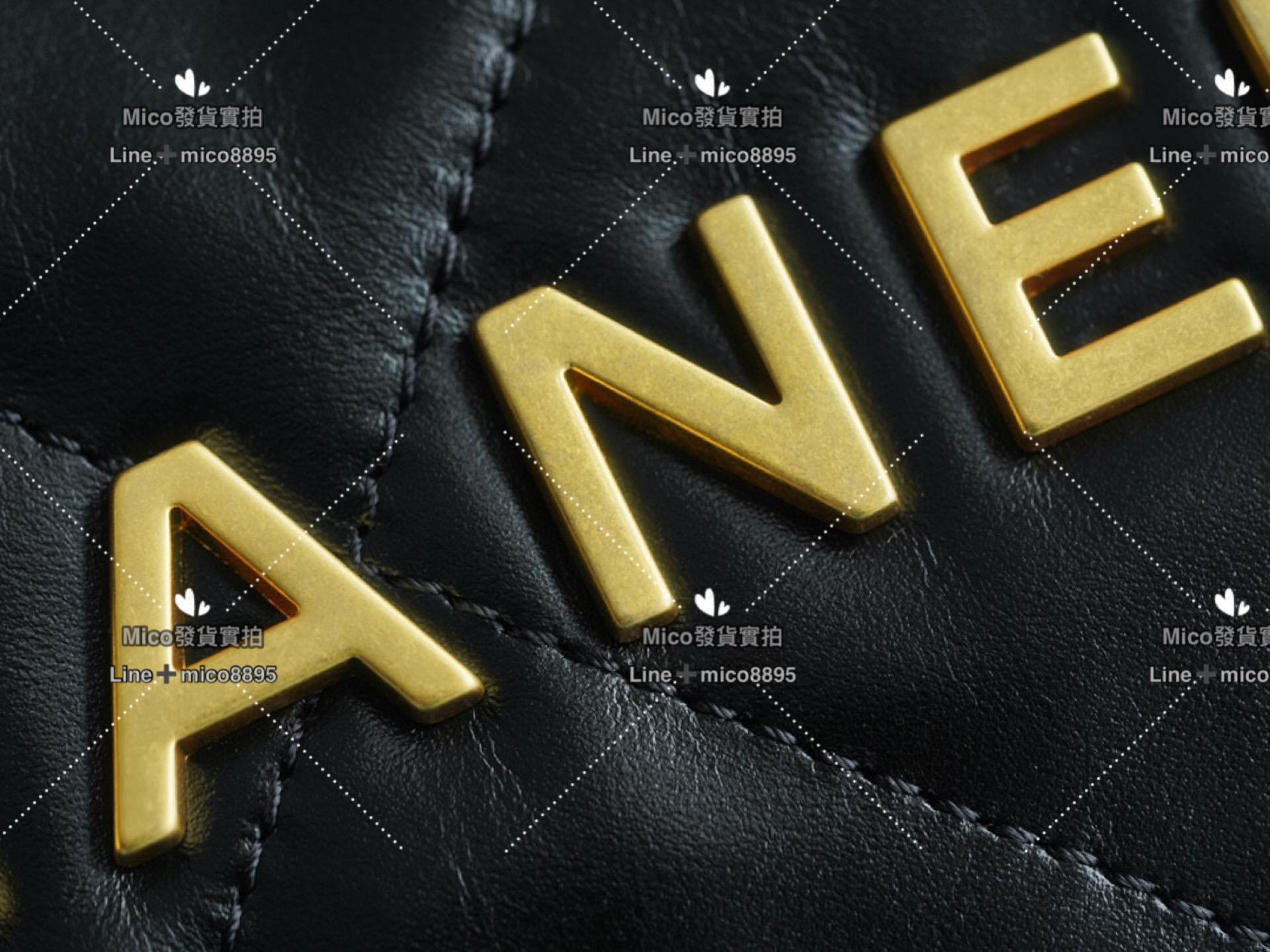 Chanel 最新爆款 22系列手袋 購物袋 牛皮 黑金 中號 尺寸 39*42cm