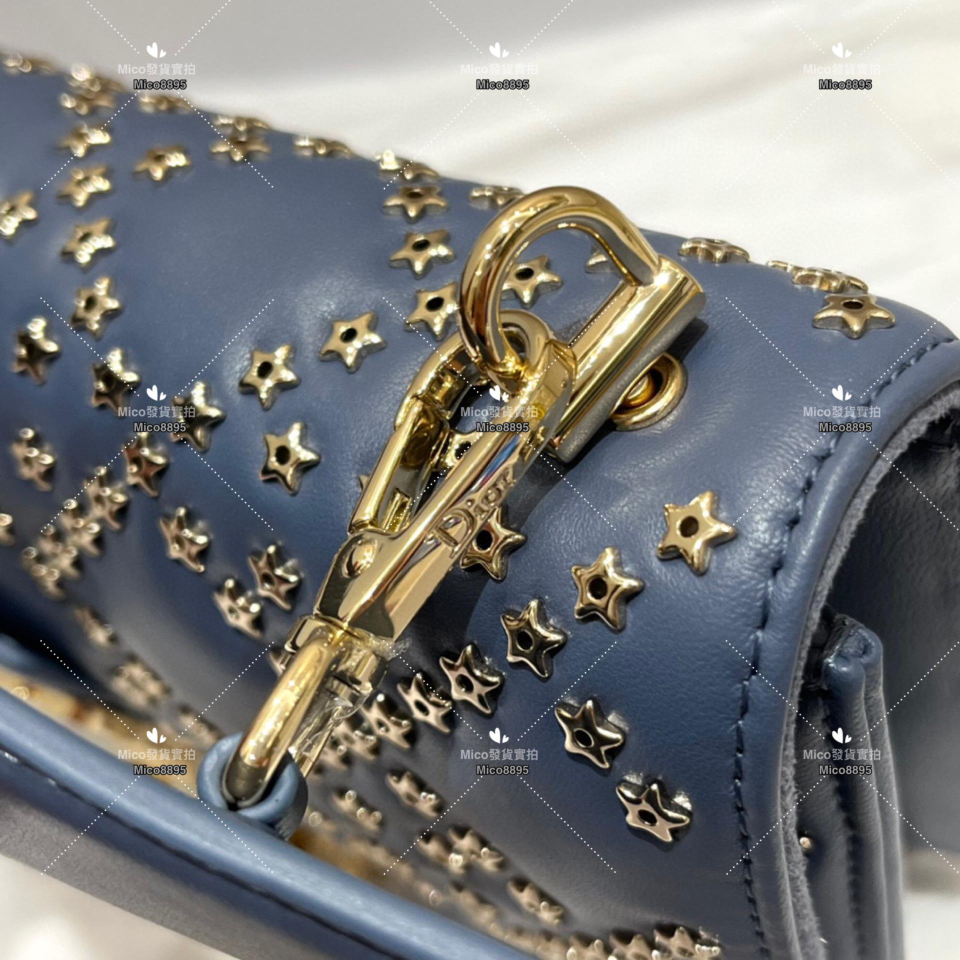 Dior LUCKY七夕限定系列，Addict 經典鏈條鎖扣包 藍色 21cm