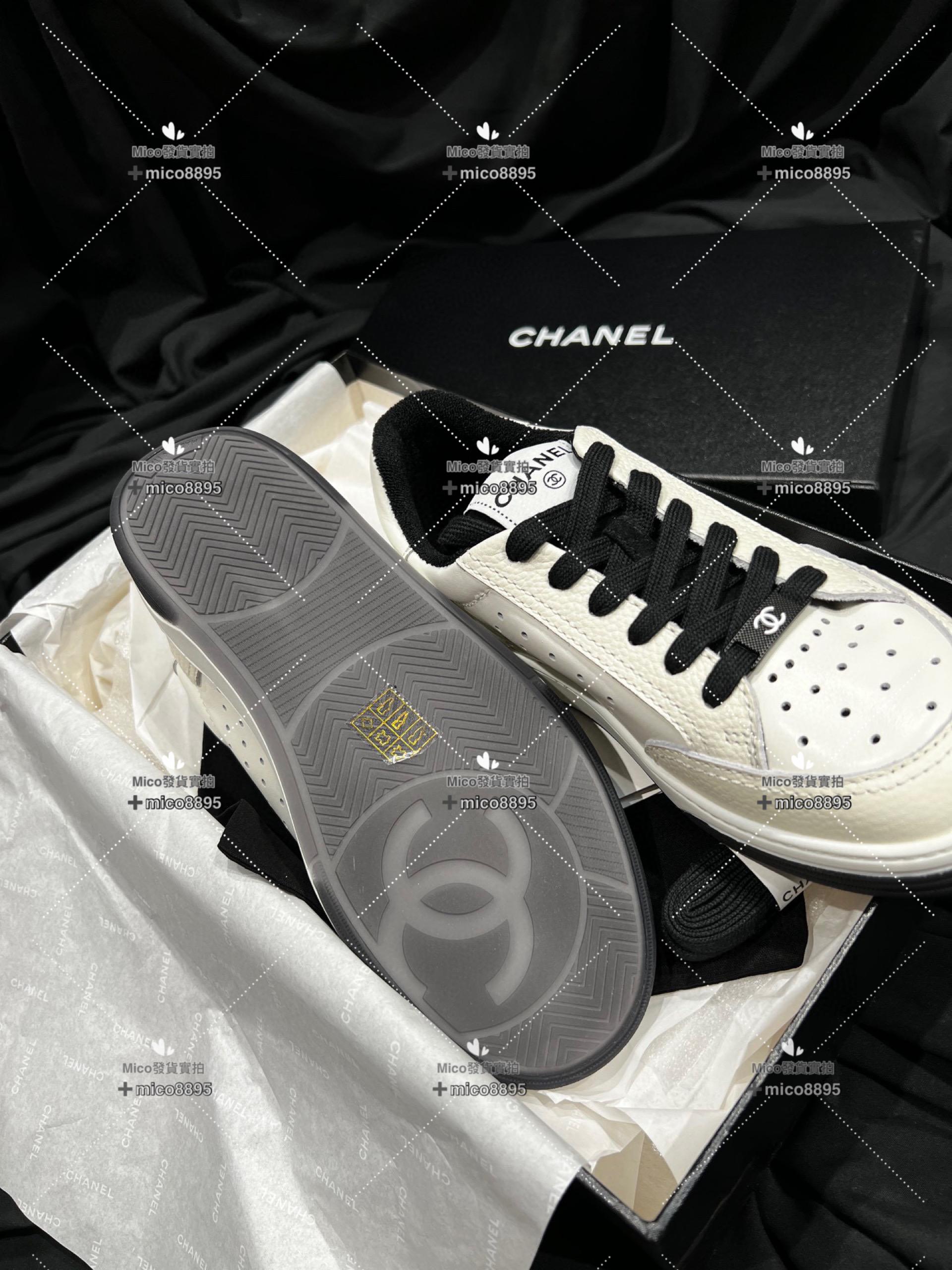 Chanel 熊貓配色 皮革鞋面百搭小白鞋 35-39