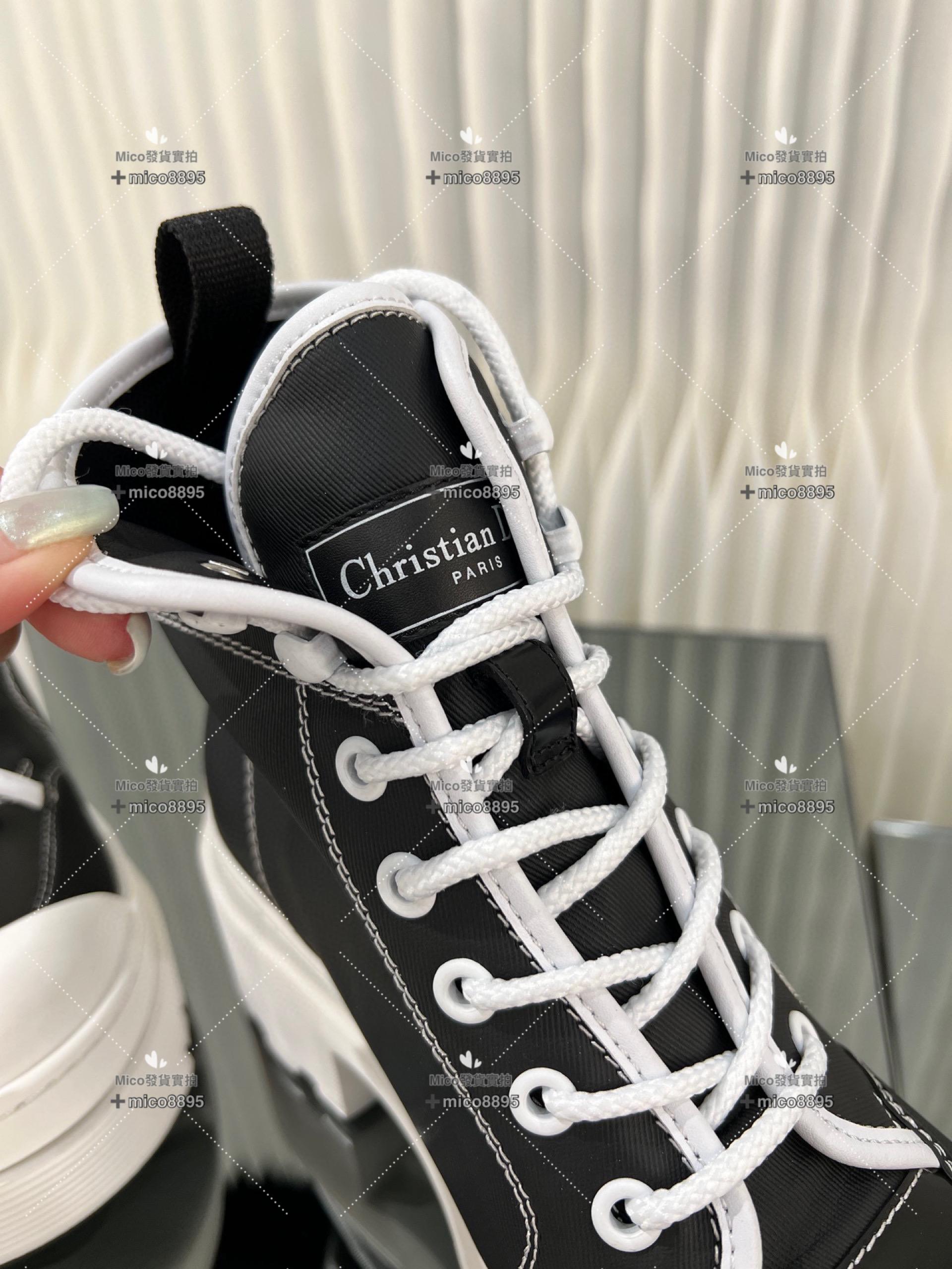 Dior新品 厚底帆布皮革馬丁靴 短靴 35-39