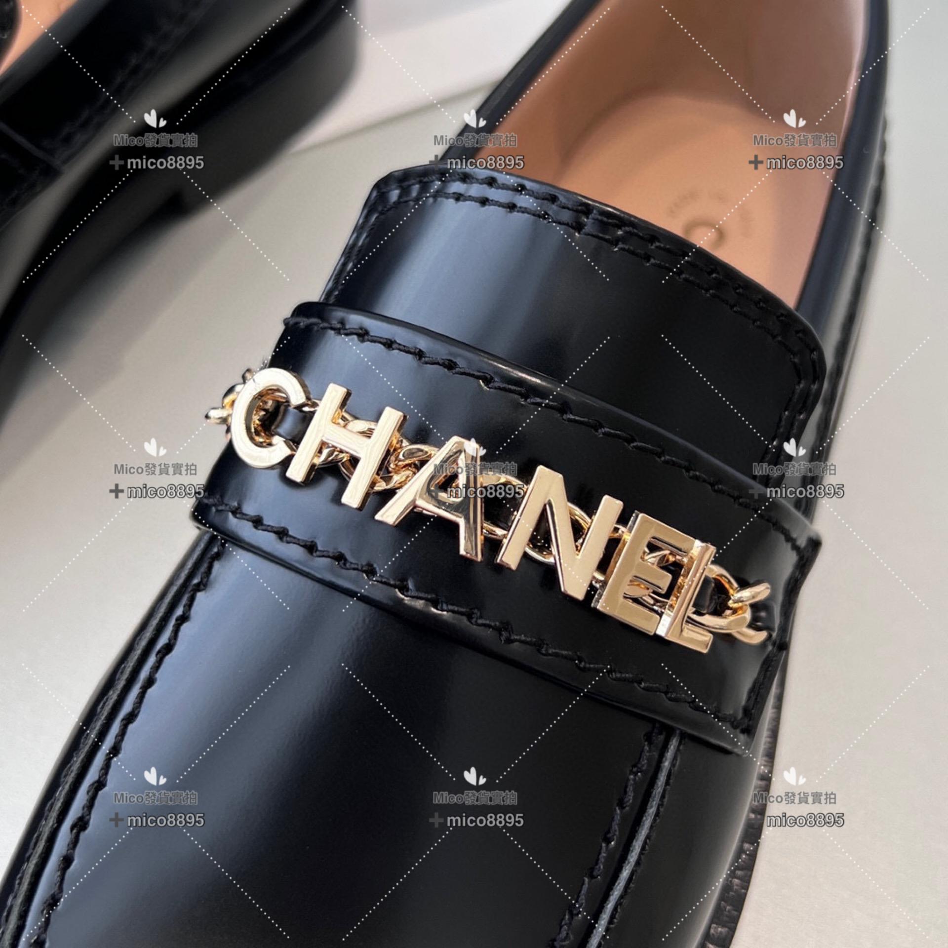 Chanel 漆皮黑色 字母金屬long樂福鞋 復古風格 秋冬 35-39