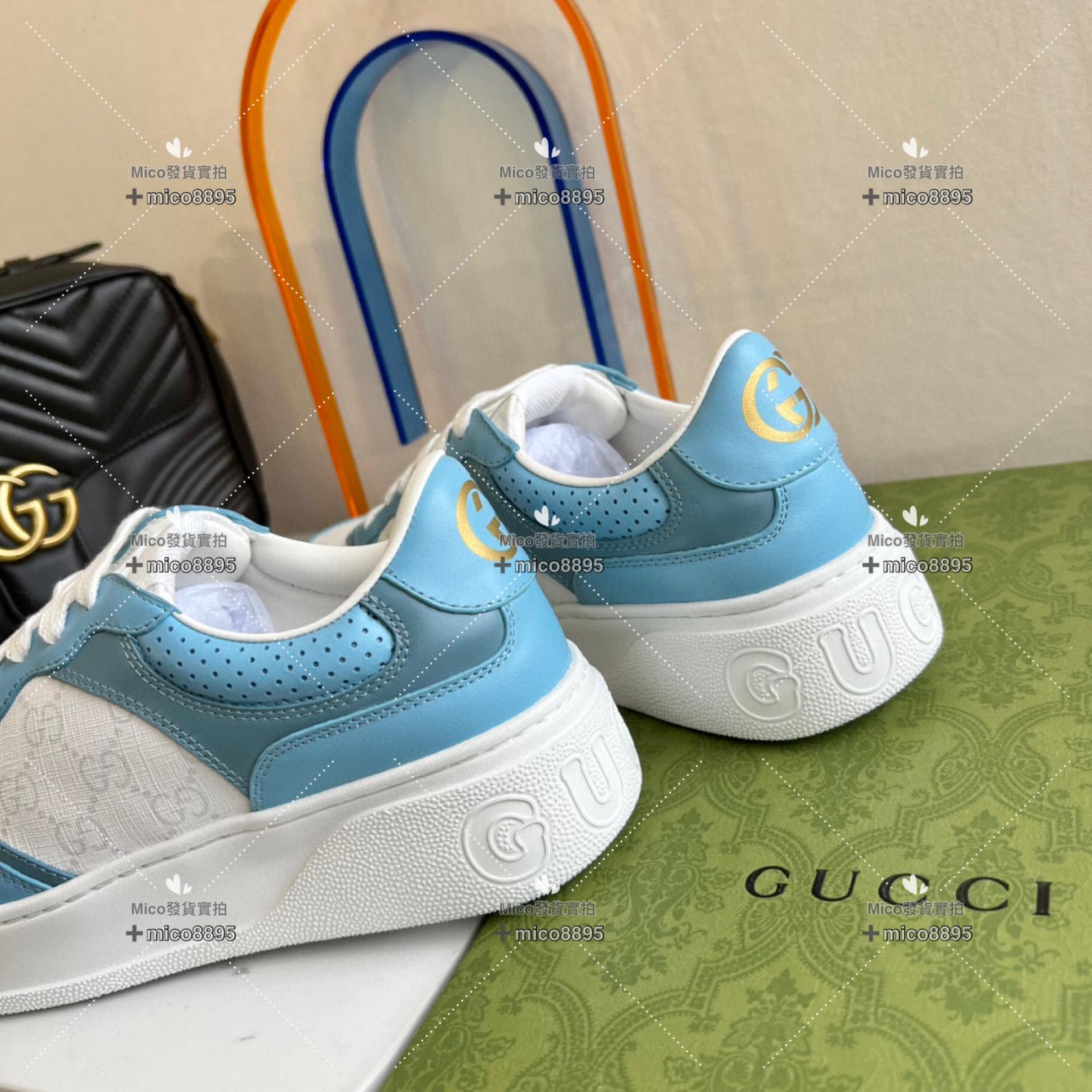 Gucci 天藍色 復古厚底休閒鞋 底厚5cm 35-39