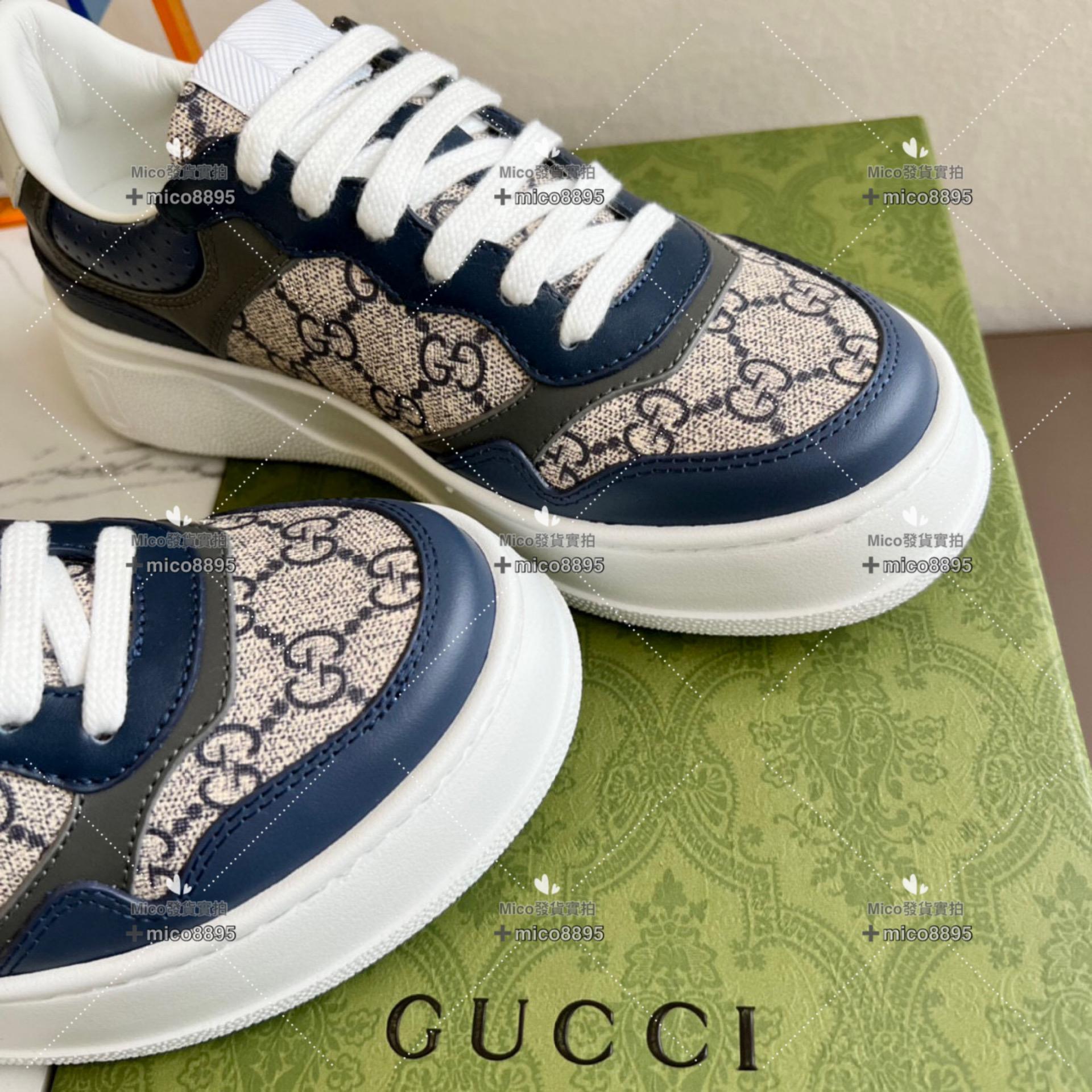 Gucci 深藍色 復古厚底休閒鞋 底厚5cm 35-39