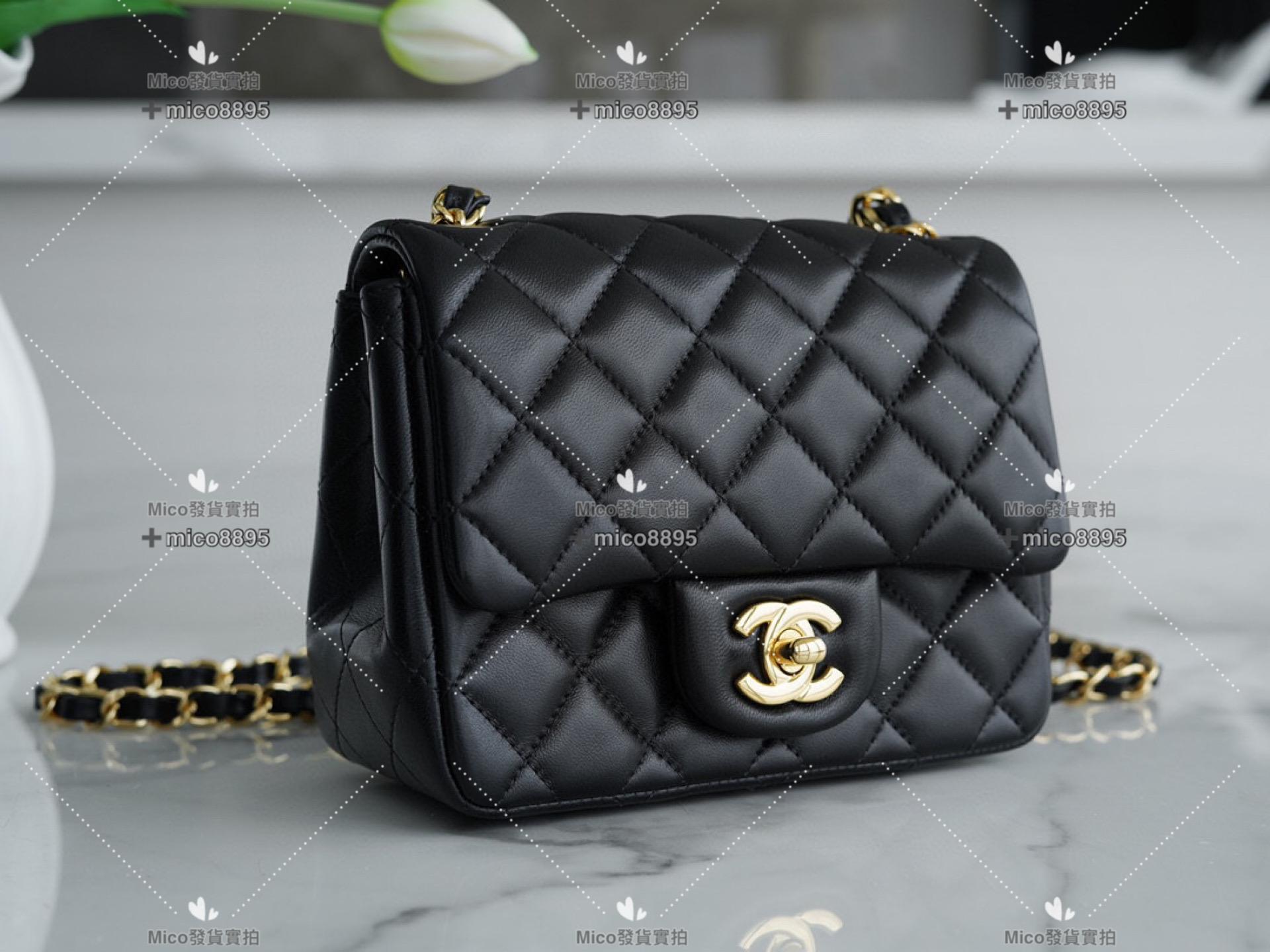 Chanel 𝗖𝗹𝗮𝘀𝘀𝗶𝗰 𝗙𝗹𝗮𝗽 |經典口蓋包 黑羊金 方胖子 18cm