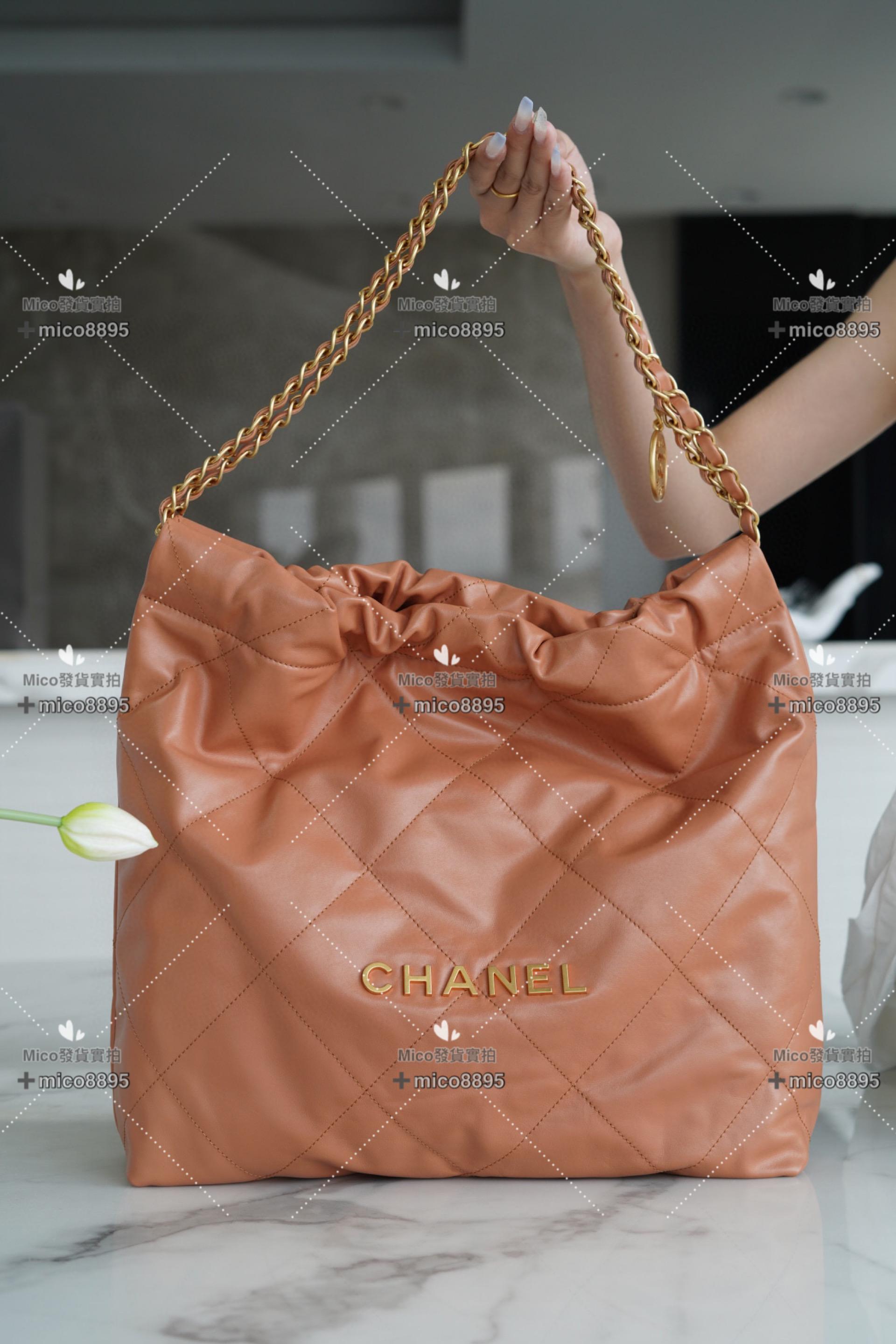 Chanel 新款 超實用𝟐𝟐手袋 焦糖金/中號/牛皮 購物包/通勤包/媽媽包