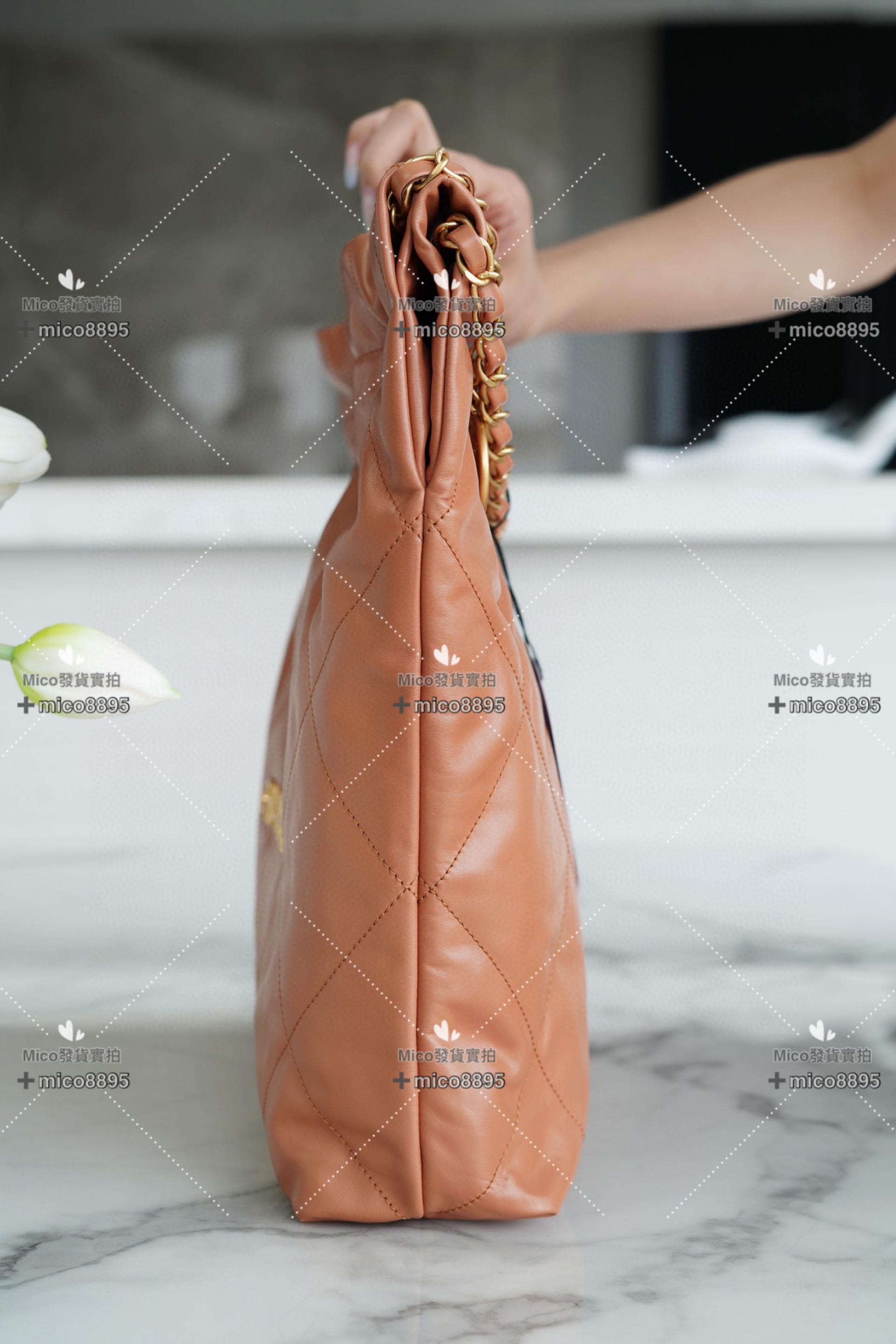 Chanel 新款 超實用𝟐𝟐手袋 焦糖金/中號/牛皮 購物包/通勤包/媽媽包