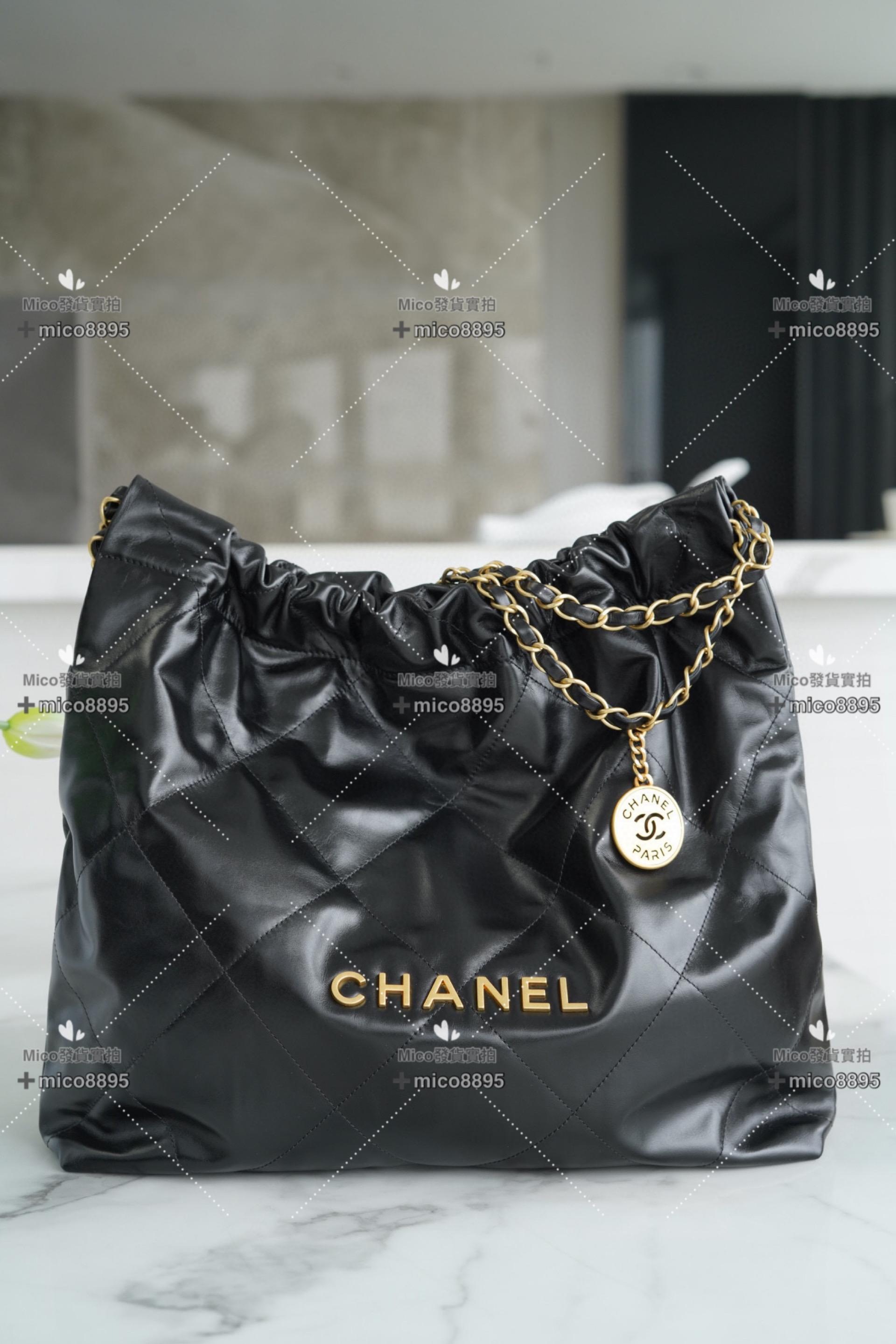 Chanel 新款 超實用𝟐𝟐手袋 黑金/中號/牛皮 購物包/通勤包/媽媽包