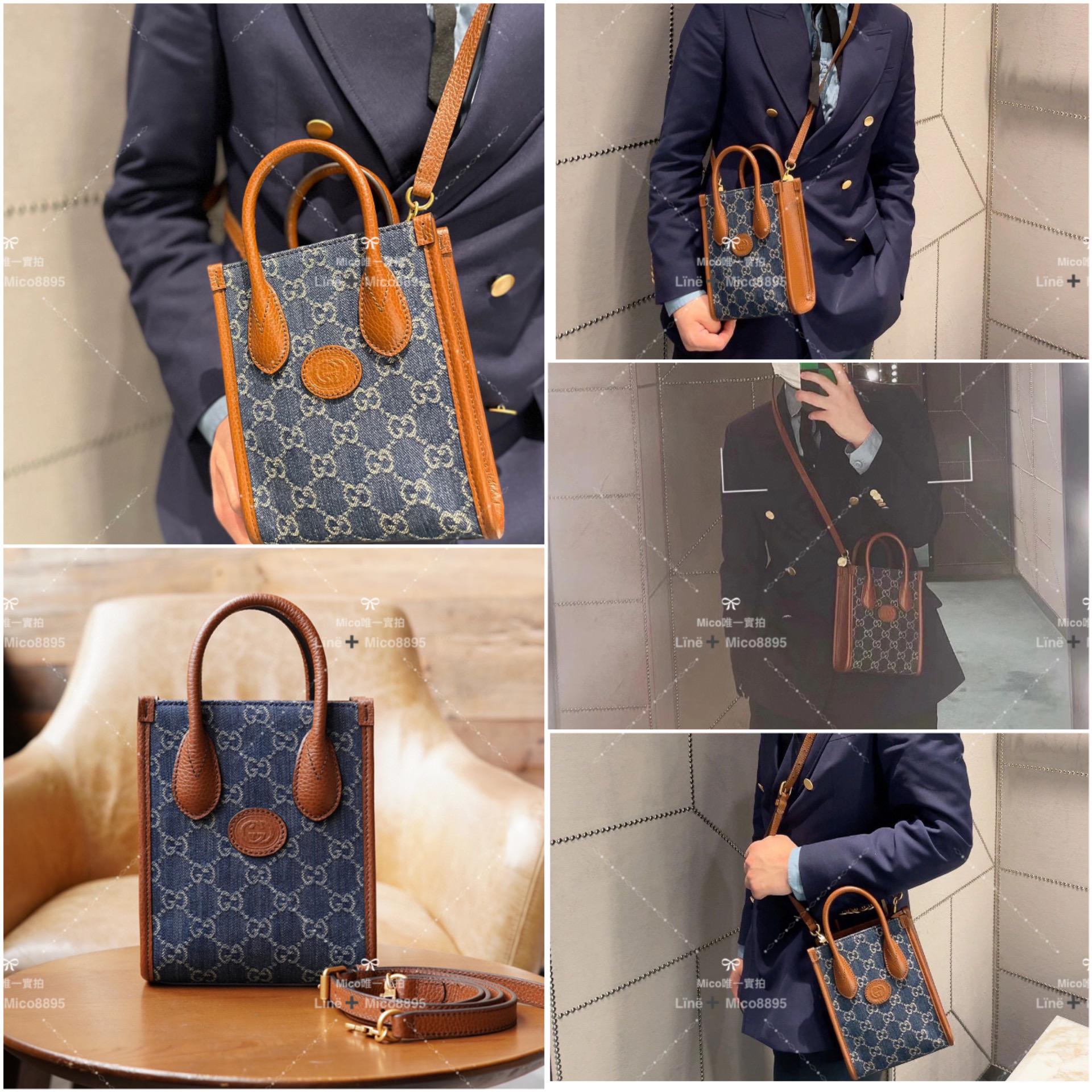 Gucci 𝐑𝐞𝐭𝐫𝐨 系列 迷你托特包 Tote 牛仔/丹寧