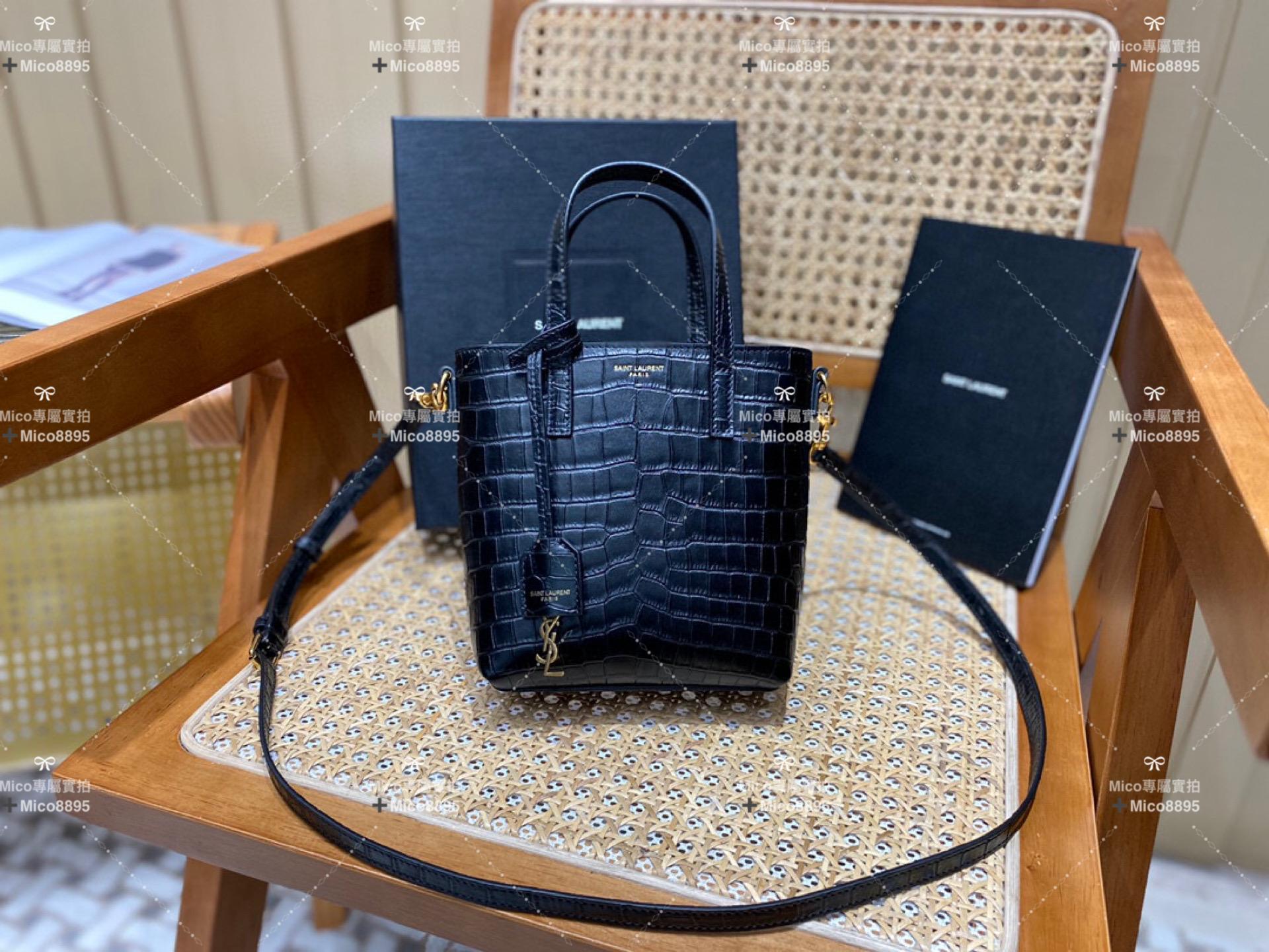 YSL 聖羅蘭▪️ 𝗠𝗶𝗻𝗶 𝗧𝗼𝘆 𝗦𝗵𝗼𝗽𝗽𝗶𝗻𝗴▪️鱷魚壓紋托特包 18cm