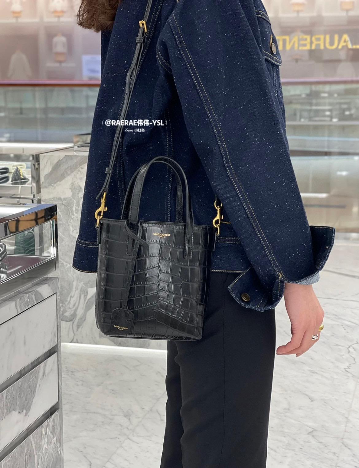 YSL 聖羅蘭▪️ 𝗠𝗶𝗻𝗶 𝗧𝗼𝘆 𝗦𝗵𝗼𝗽𝗽𝗶𝗻𝗴▪️鱷魚壓紋托特包 18cm