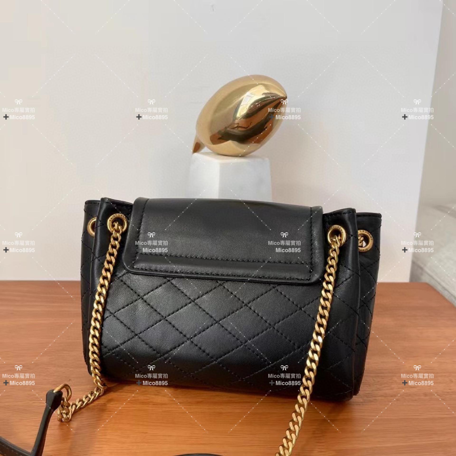 Saint Laurent 𝙈𝙊𝙉𝙊𝙂𝙍𝘼𝙈 𝙉𝙊𝙇𝙄𝙏𝘼 羊皮 迷你手袋 斜跨包 18cm