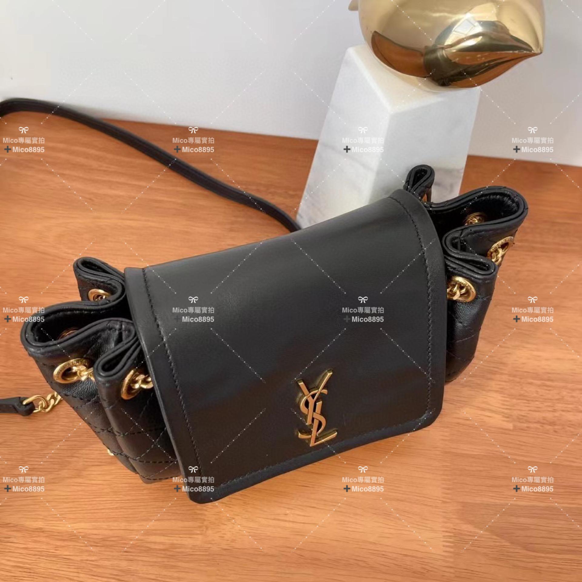 Saint Laurent 𝙈𝙊𝙉𝙊𝙂𝙍𝘼𝙈 𝙉𝙊𝙇𝙄𝙏𝘼 羊皮 迷你手袋 斜跨包 18cm