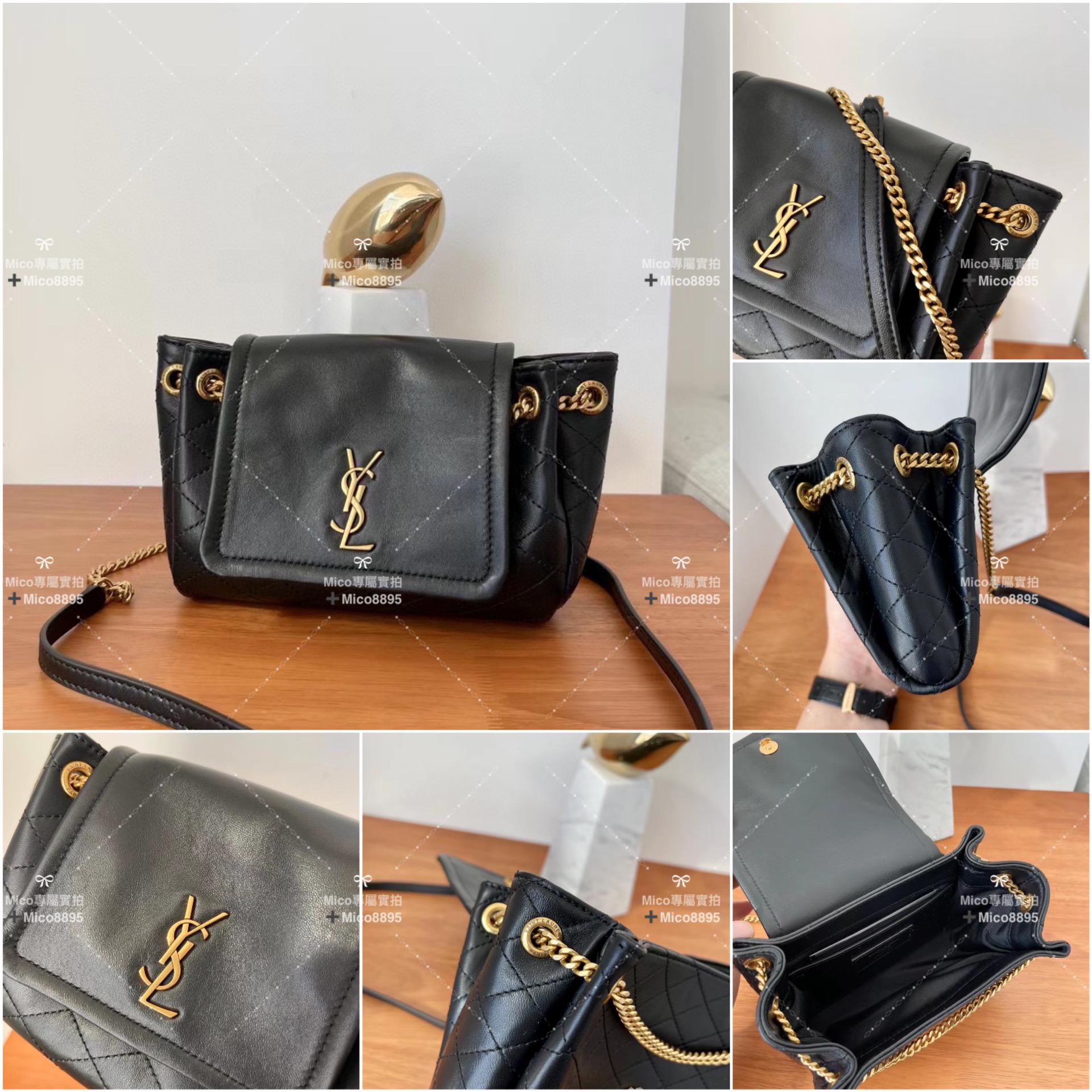 Saint Laurent 𝙈𝙊𝙉𝙊𝙂𝙍𝘼𝙈 𝙉𝙊𝙇𝙄𝙏𝘼 羊皮迷你手袋斜跨包18cm