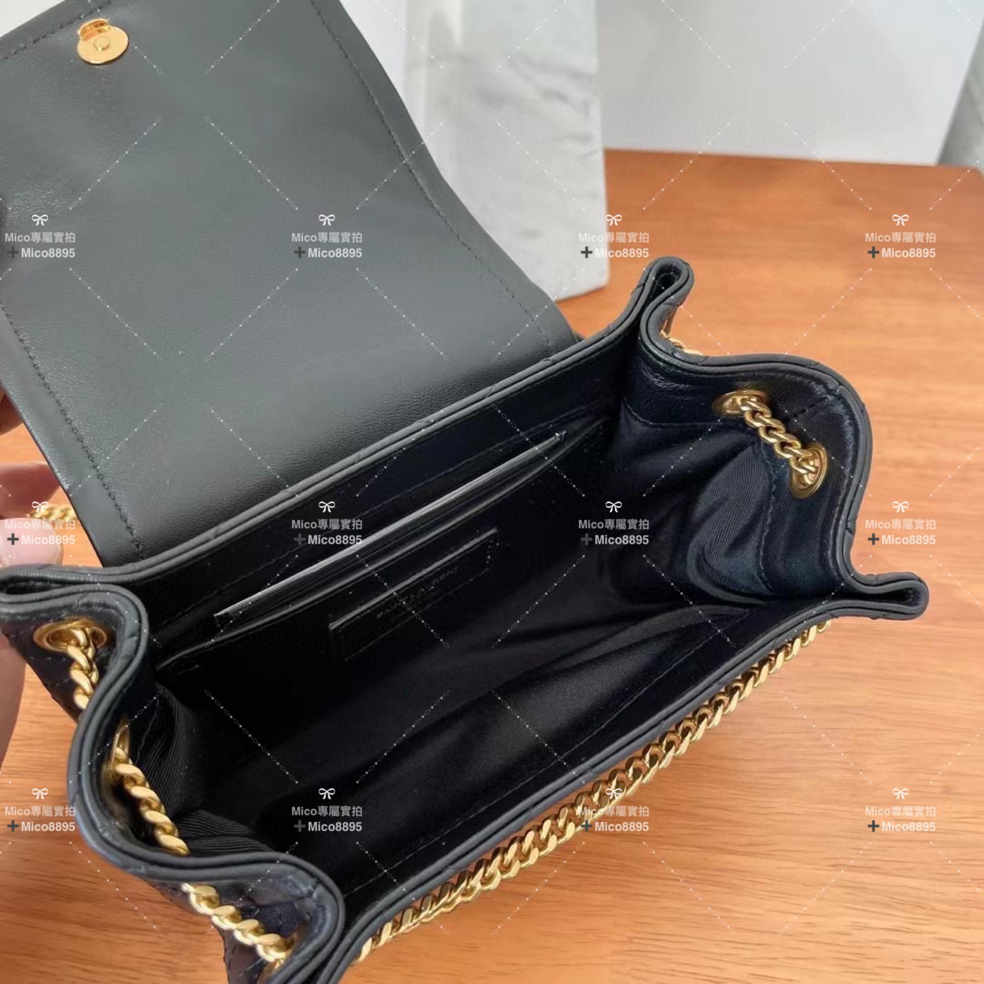 Saint Laurent 𝙈𝙊𝙉𝙊𝙂𝙍𝘼𝙈 𝙉𝙊𝙇𝙄𝙏𝘼 羊皮 迷你手袋 斜跨包 18cm