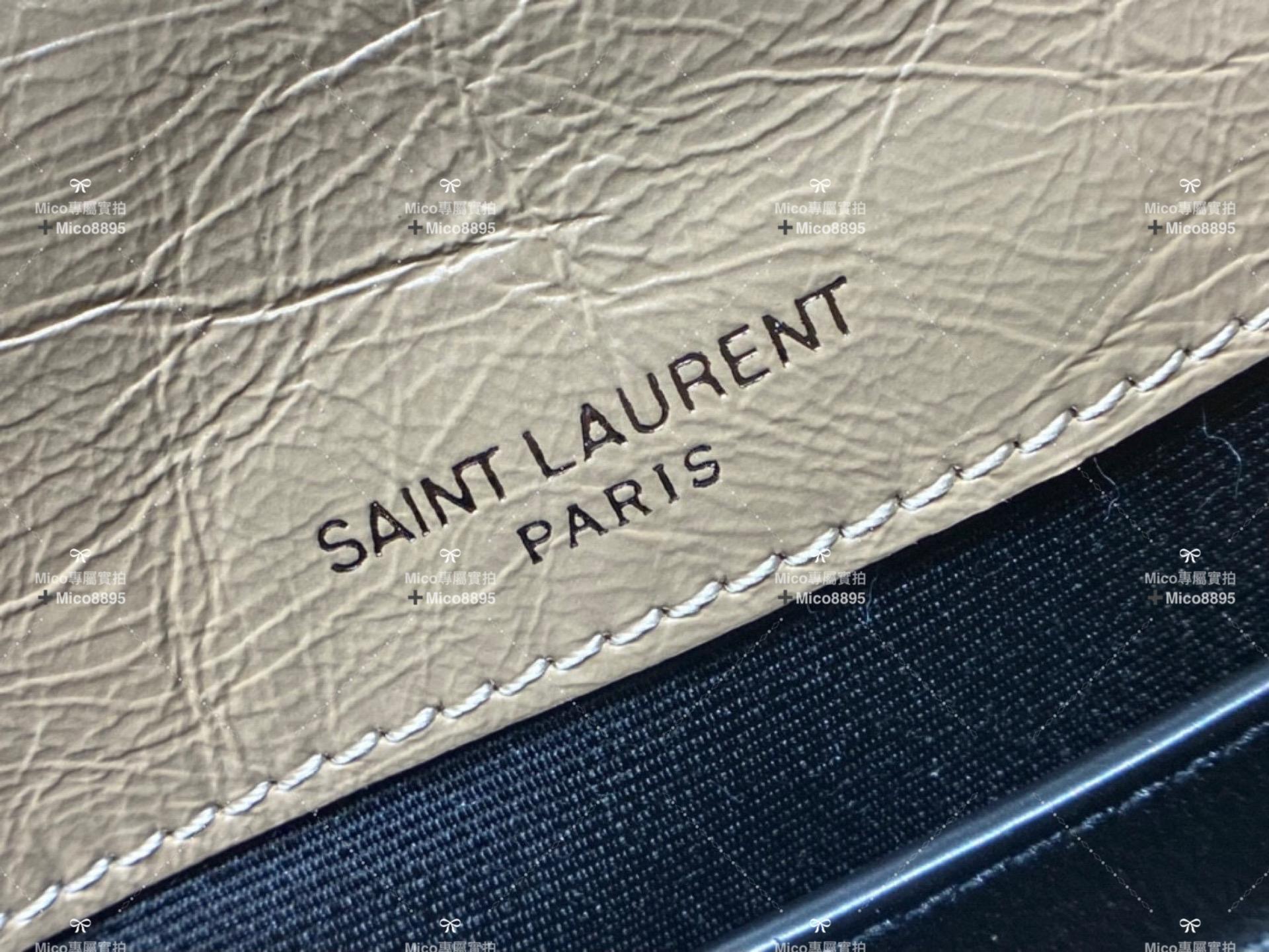 Saint Laurent YSL 杏色抓皺油蠟牛皮 Niki baby 22cm