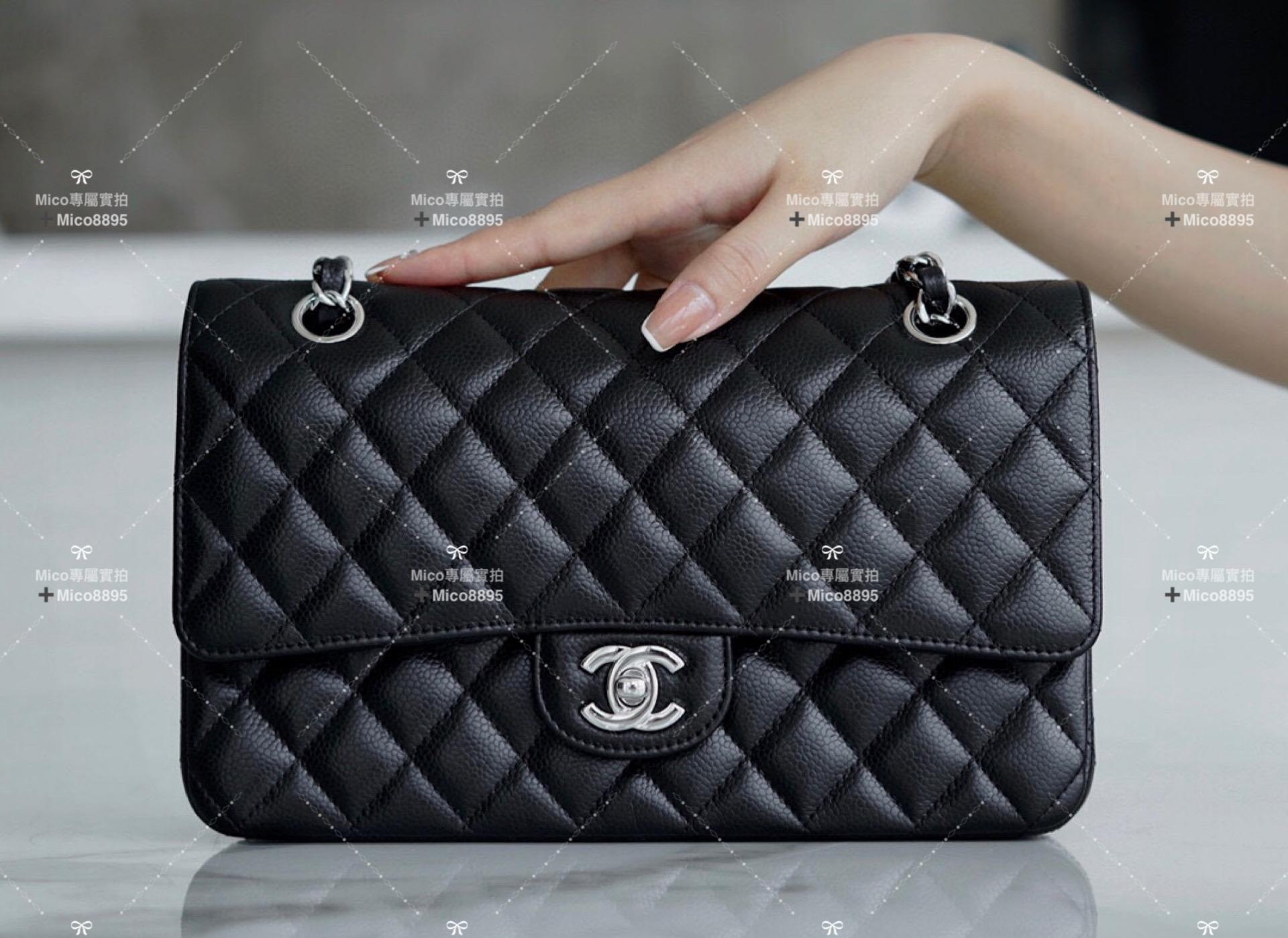 Chanel 經典款 ℂ𝔽 𝗖𝗹𝗮𝘀𝘀𝗶𝗰 𝗙𝗹𝗮𝗽 |原廠荔枝紋🐂 中號 黑色 25cm