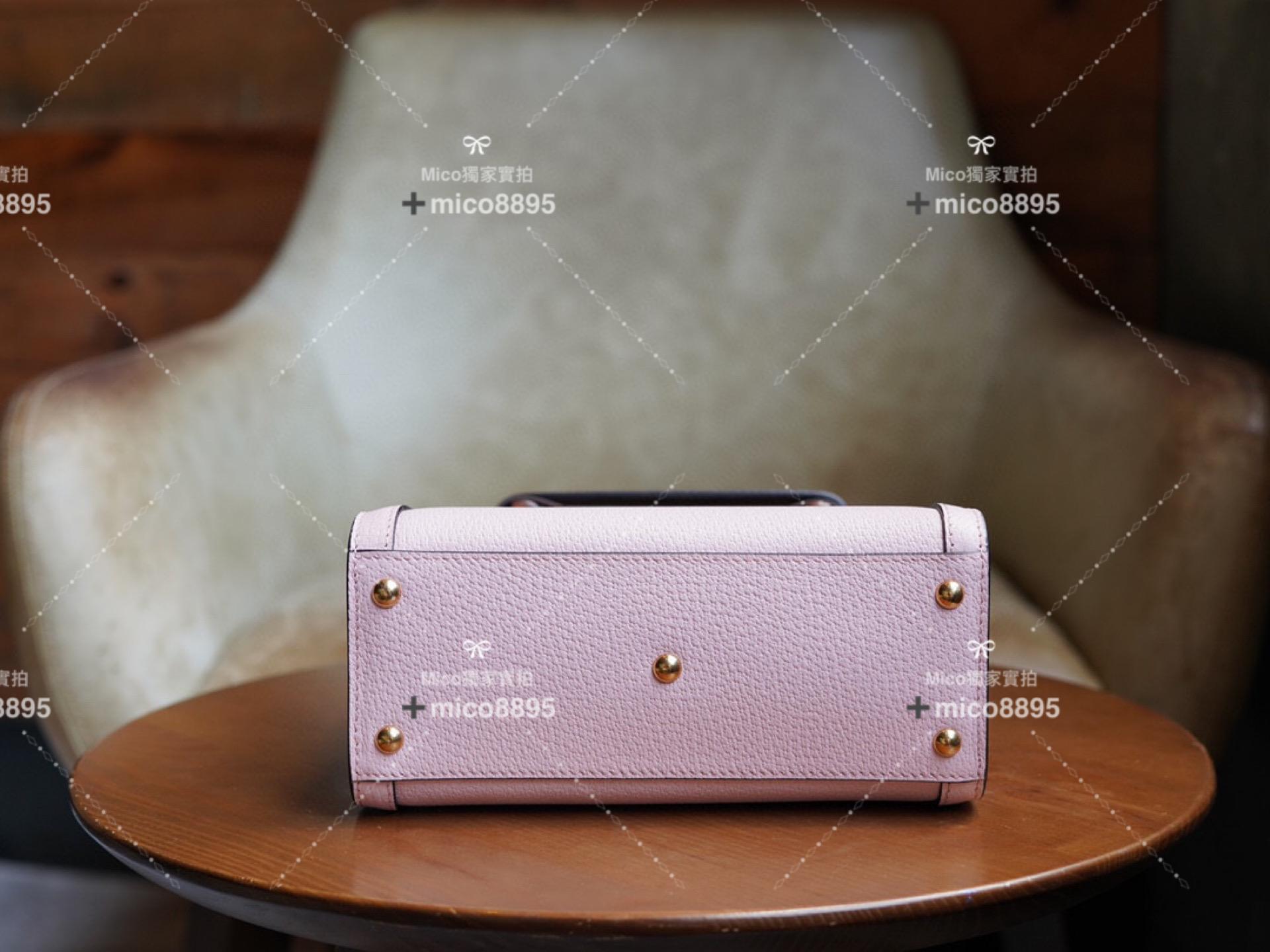 Gucci 𝐃𝐢𝐚𝐧𝐚竹節系列 粉色 迷你托特包 手提包👜 20cm