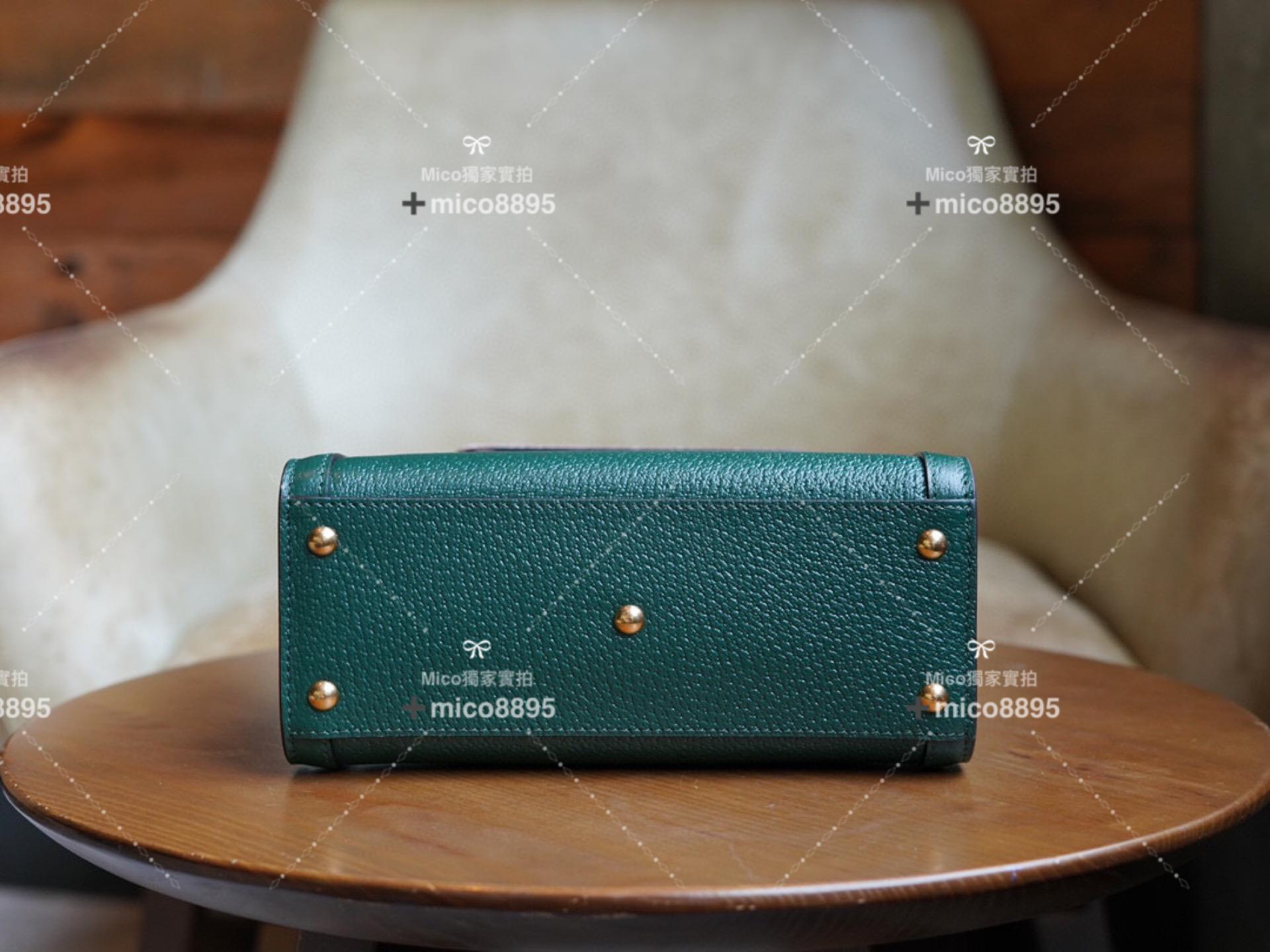 Gucci 𝐃𝐢𝐚𝐧𝐚竹節系列 （英國綠）迷你托特包 手提包👜 20cm