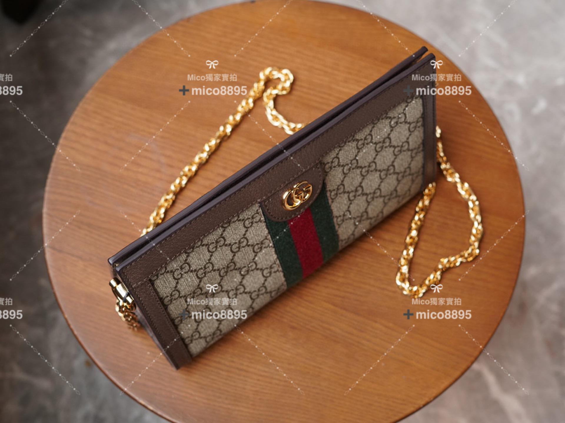 Gucci 經典𝐎𝐩𝐡𝐢𝐝𝐢𝐚系列 小號信封包 經典帆布 26cm