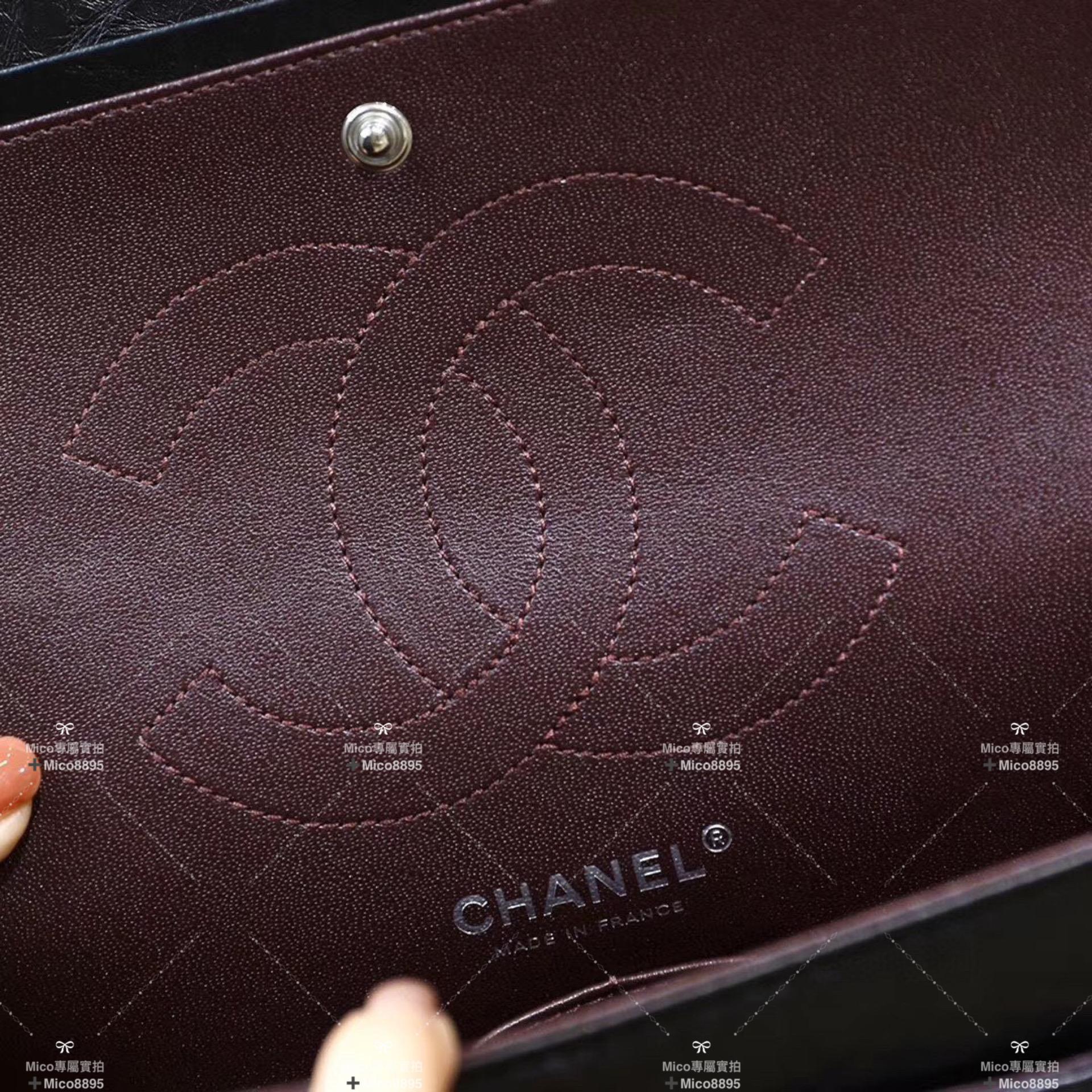 Chanel 𝟐.𝟓𝟓復刻 🜲 中號 經典系列 黑色復古銀 24cm