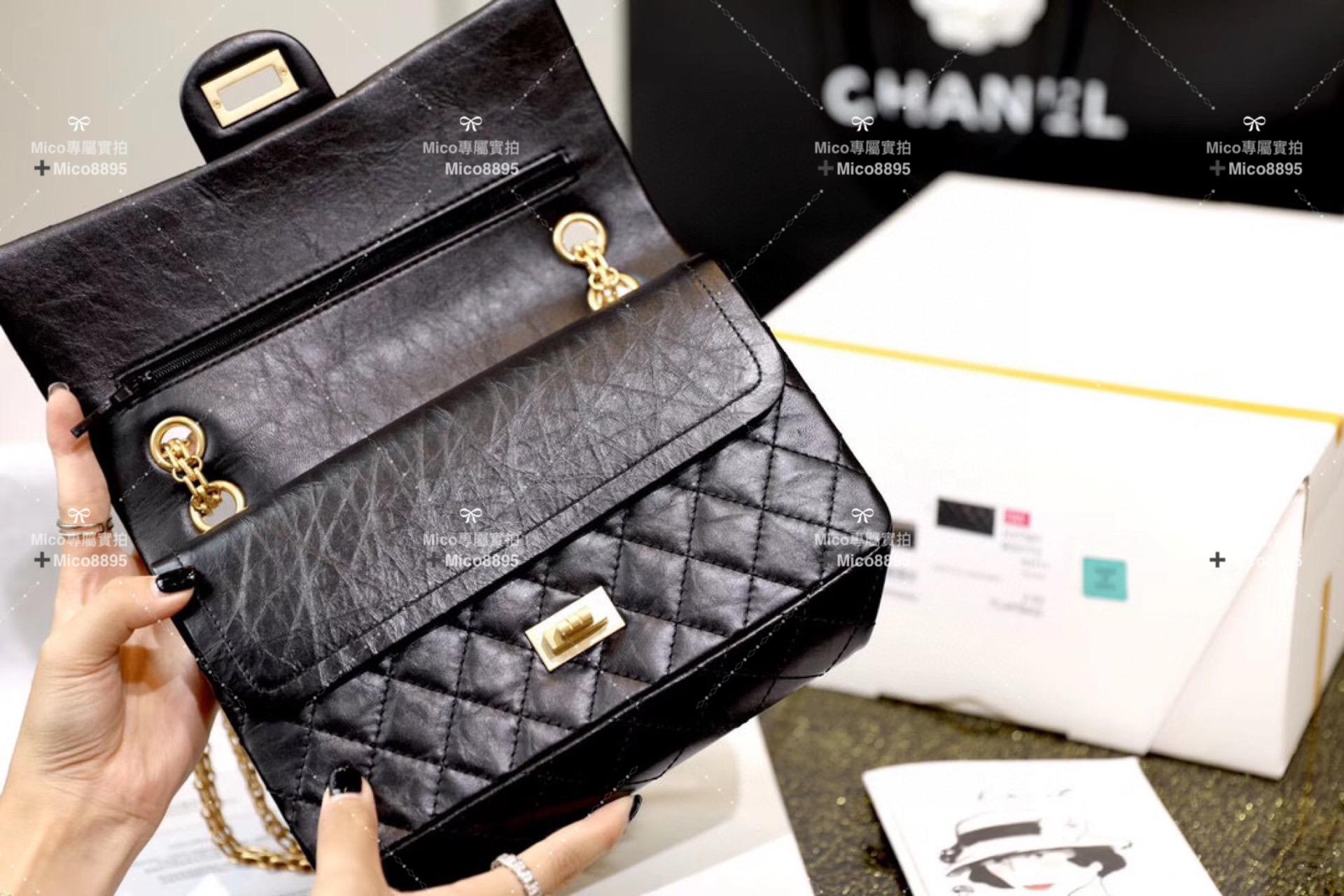 Chanel 2.55 復刻 🜲 中號 經典系列 黑色復古金 24cm