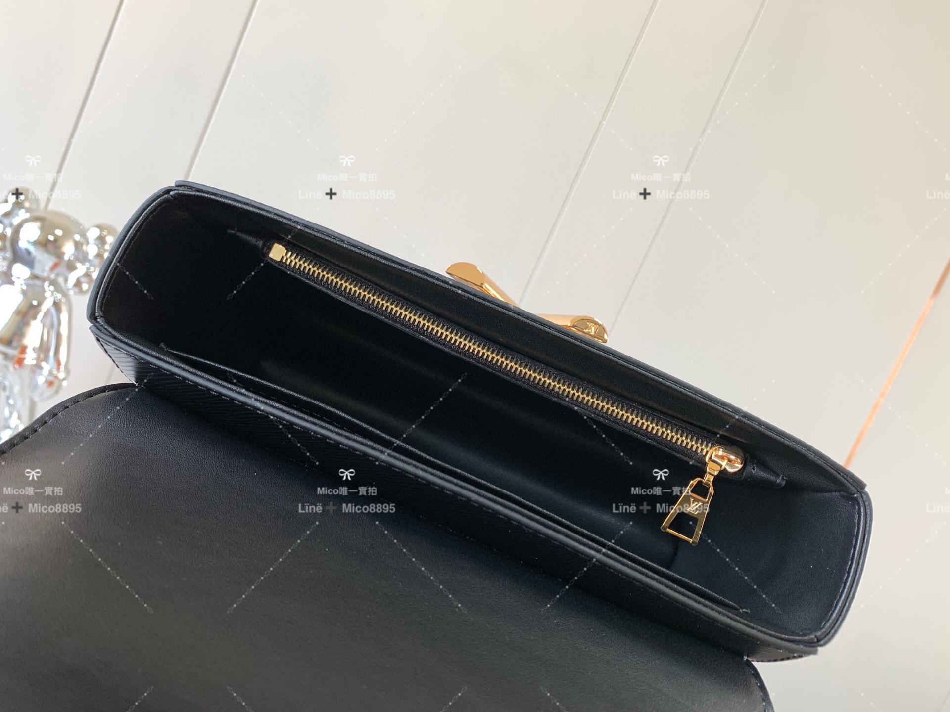 Lv Twist 黑色 中號手袋 Epi皮革 水波紋 23cm