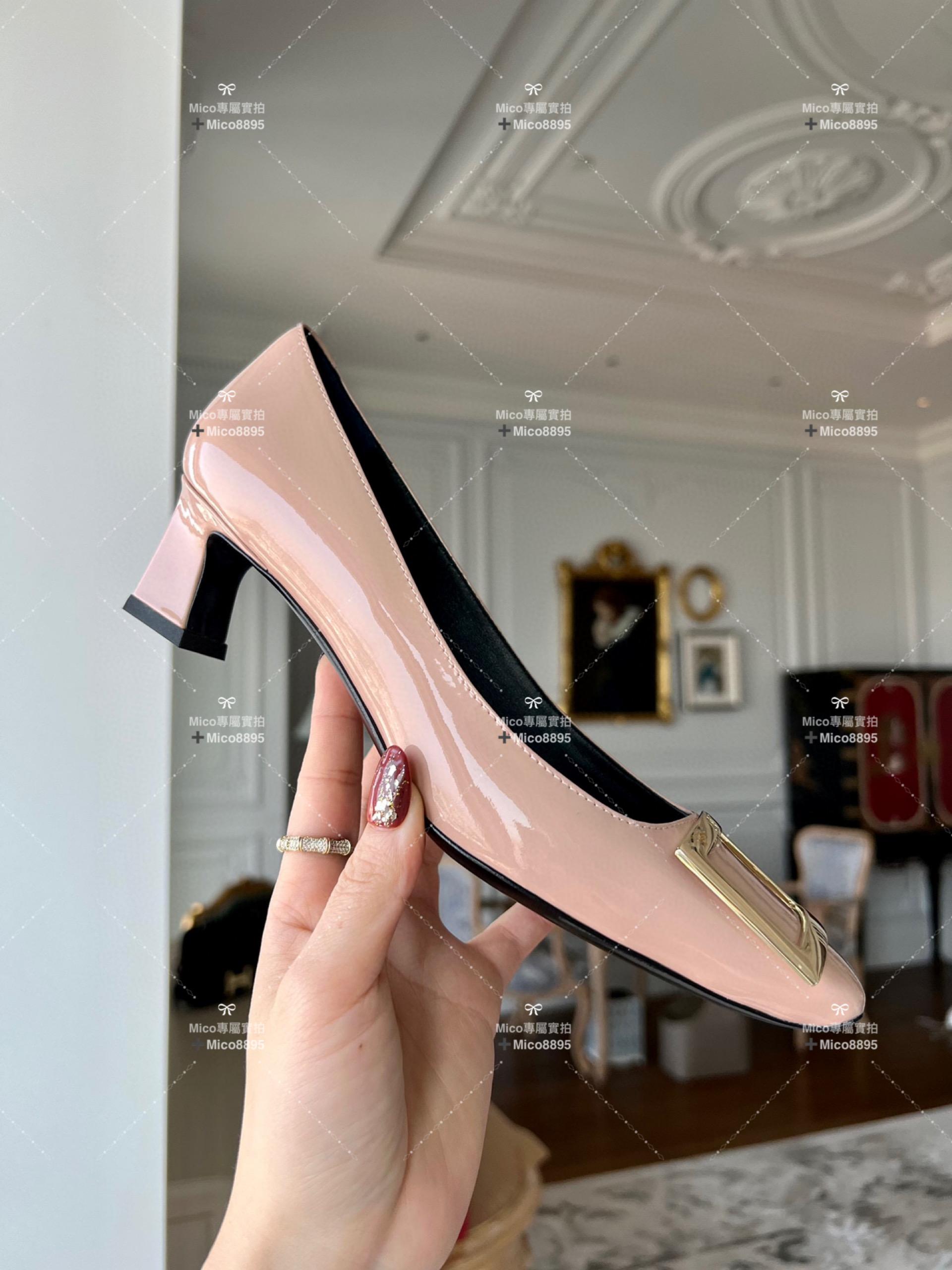 Roger vivier 裸色/經典款中跟 喇叭跟 漆皮高跟鞋 跟高4.5cm 碼數35-39