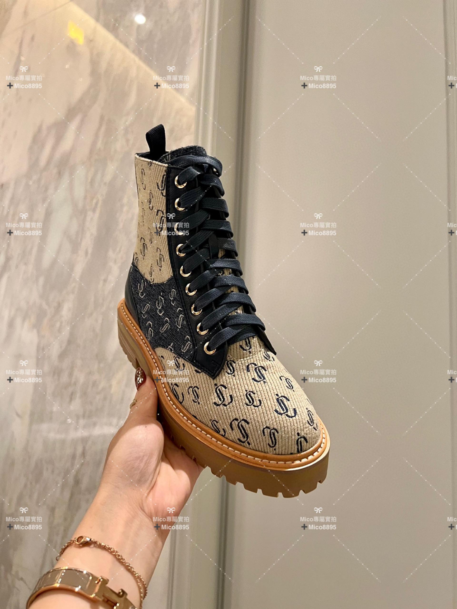 JIMMY Choo CORA 花紋系列平底軍靴 35-39碼