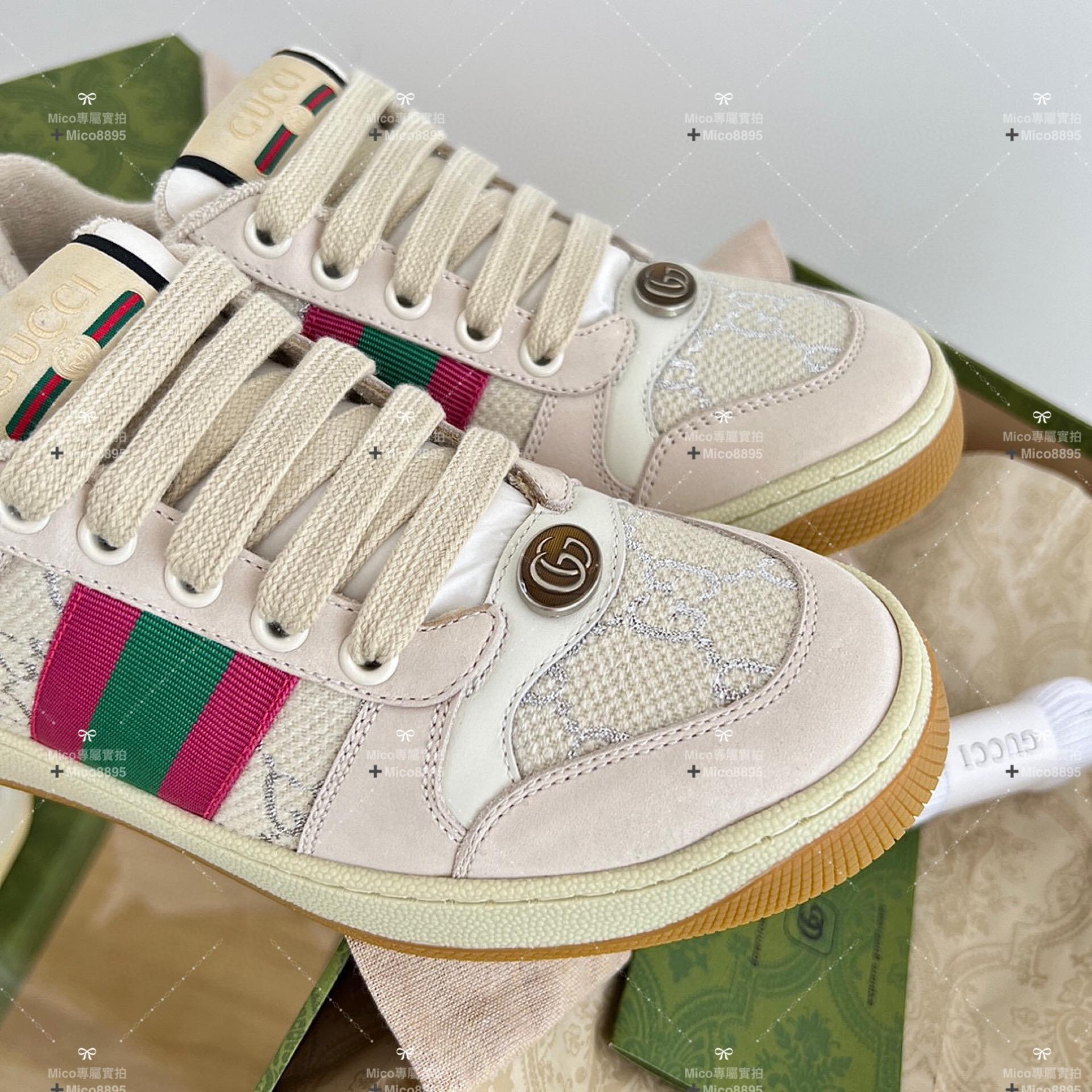 GUCCI 杏色款 做舊復古風格休閒鞋 小髒鞋 35-40