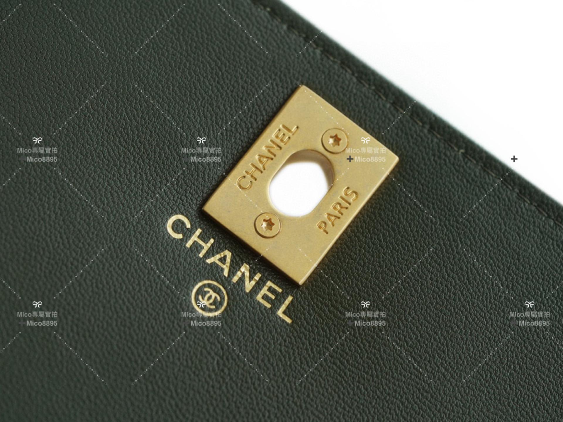 Chanel 古巴綠 22K系列 小金柱 調節扣woc