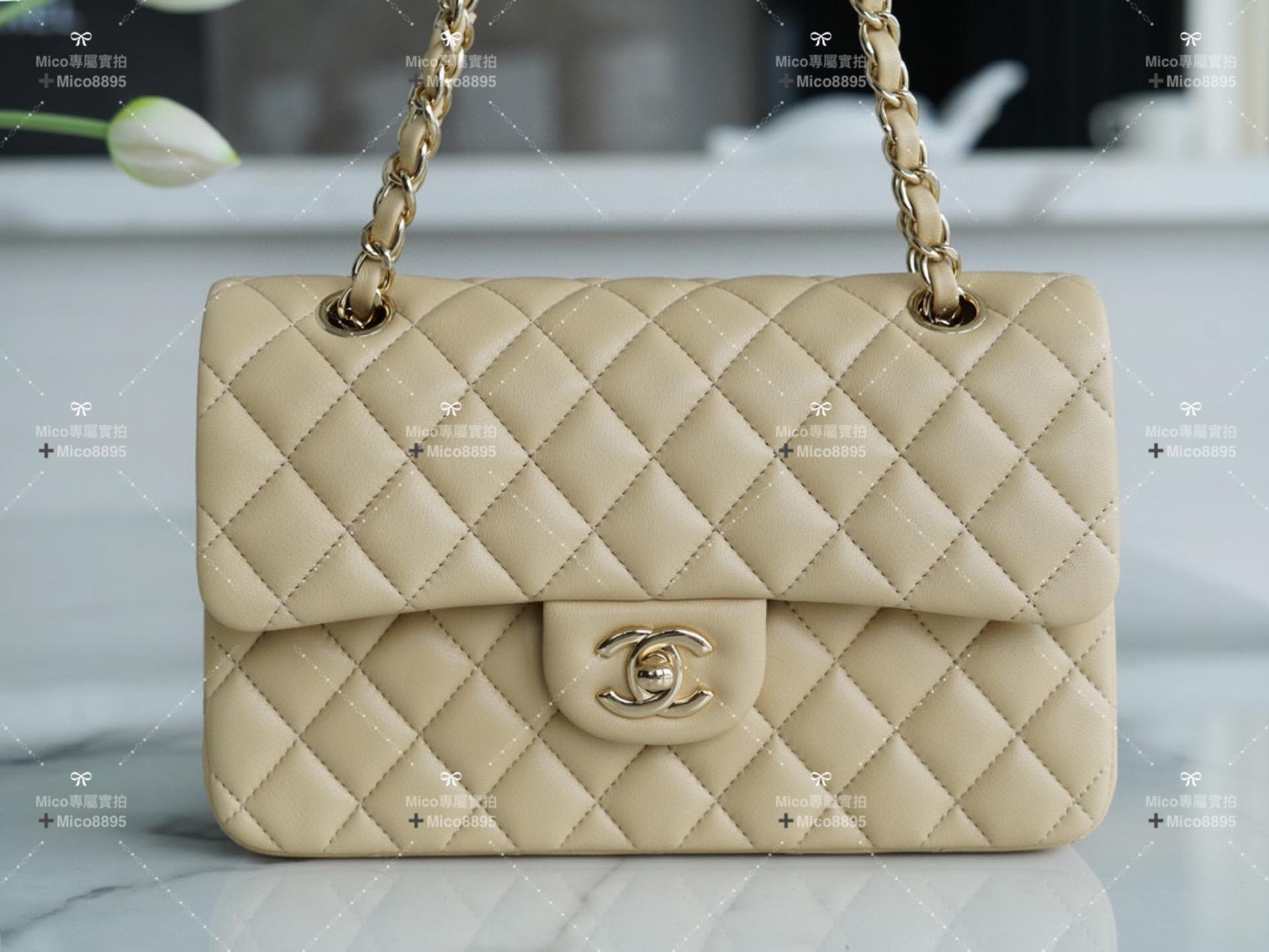 Chanel 「Classic Flap」淺杏色 CF 🔆 小號23cm