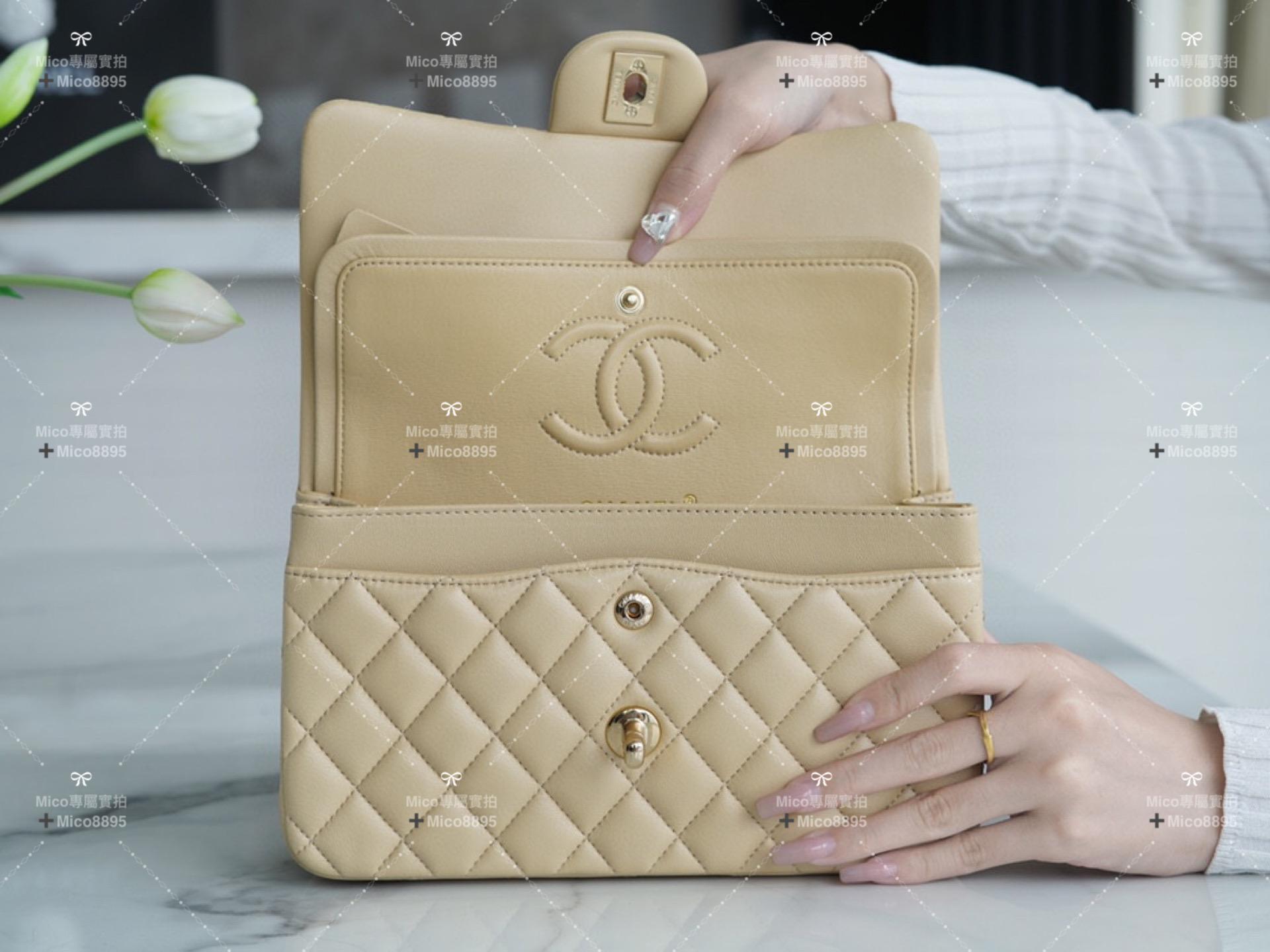 Chanel 「Classic Flap」淺杏色 CF 🔆 小號23cm