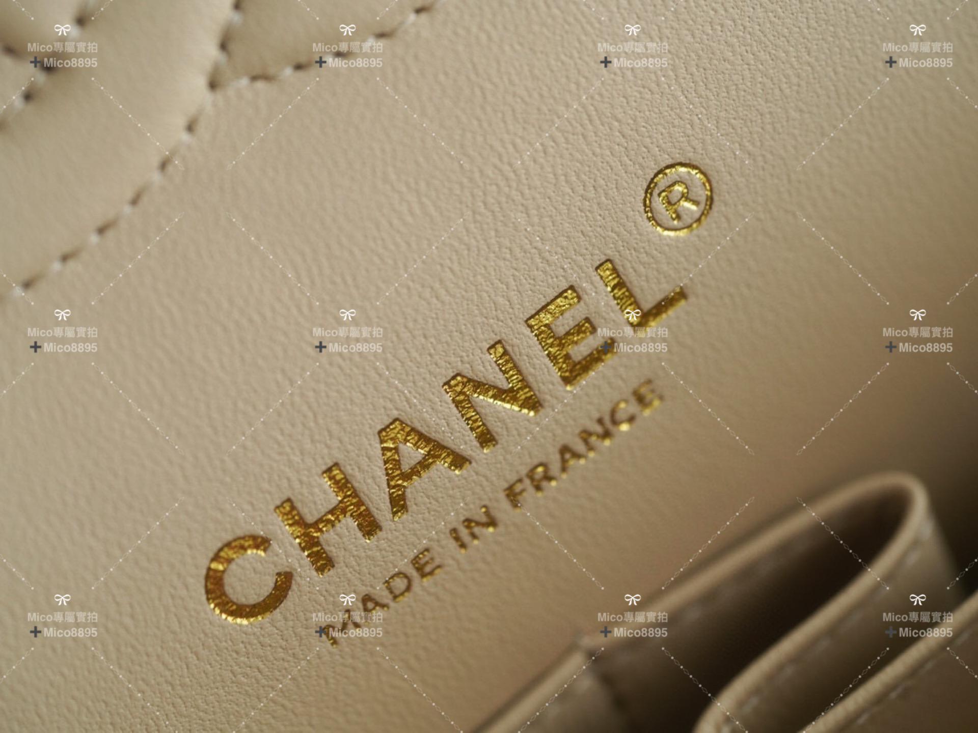 Chanel CF「Classic Flap」經典口蓋包 優雅淺杏色🔆 25cm