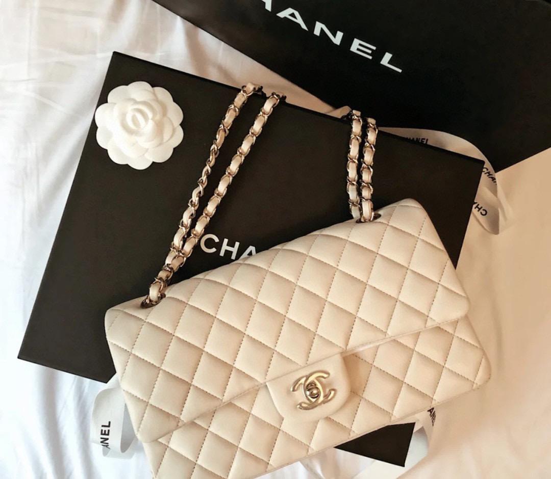 Chanel CF「Classic Flap」經典口蓋包 優雅淺杏色🔆 25cm