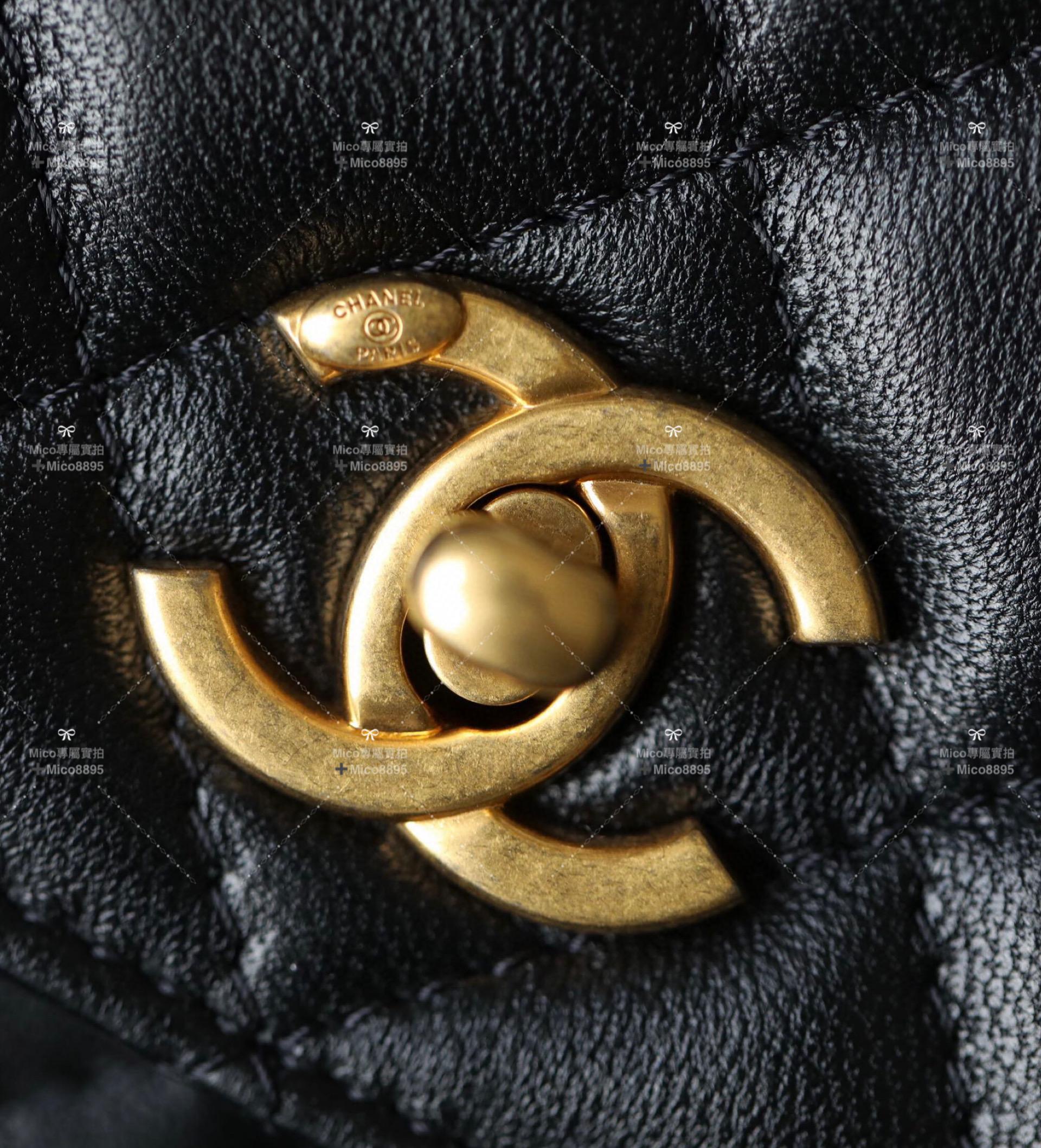 Chanel 金球系列 黑色小羊皮 WOC 斜挎錢包 19cm