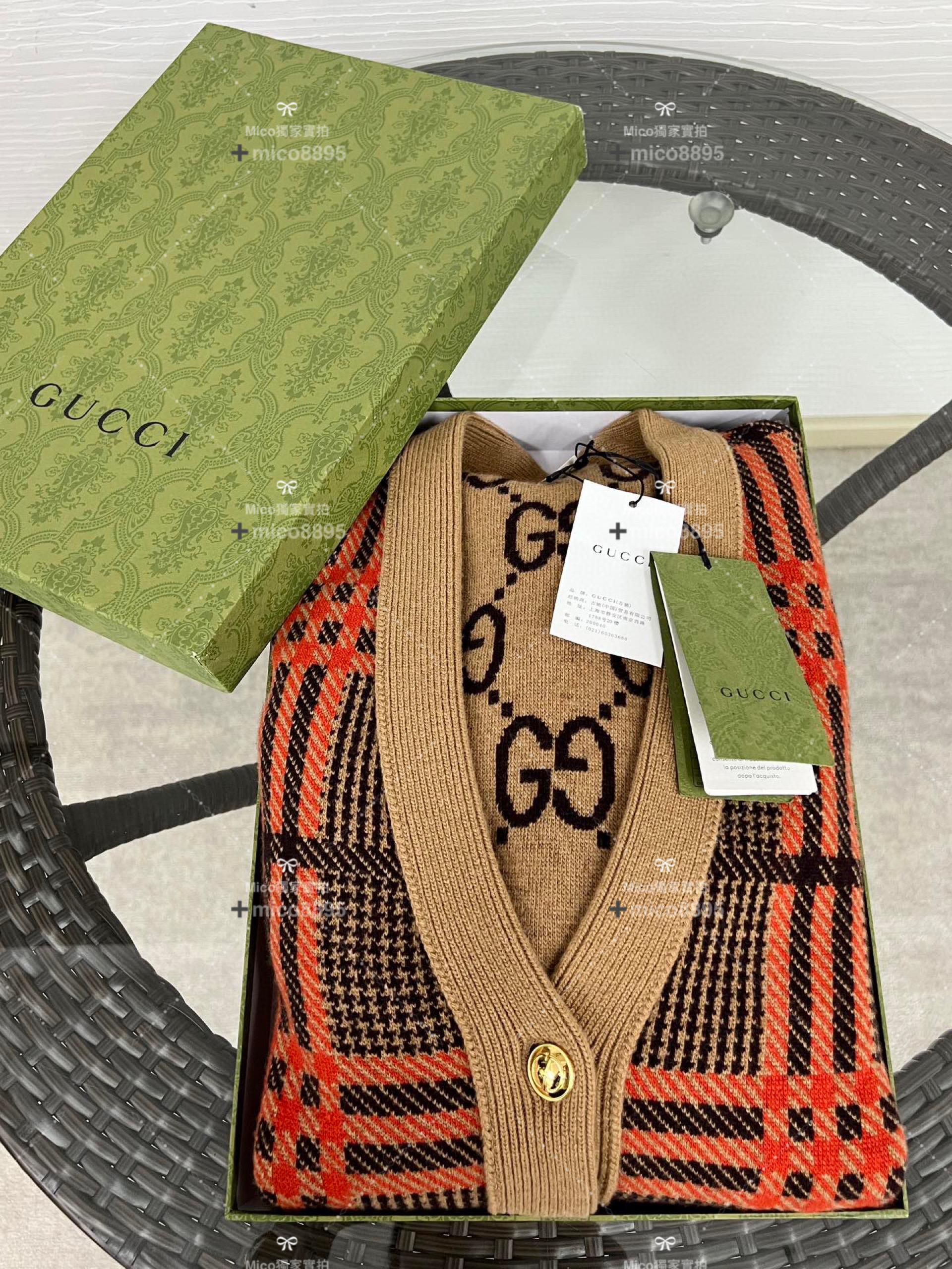 Gucci 雙面可穿羊毛開衫外套 男女同款