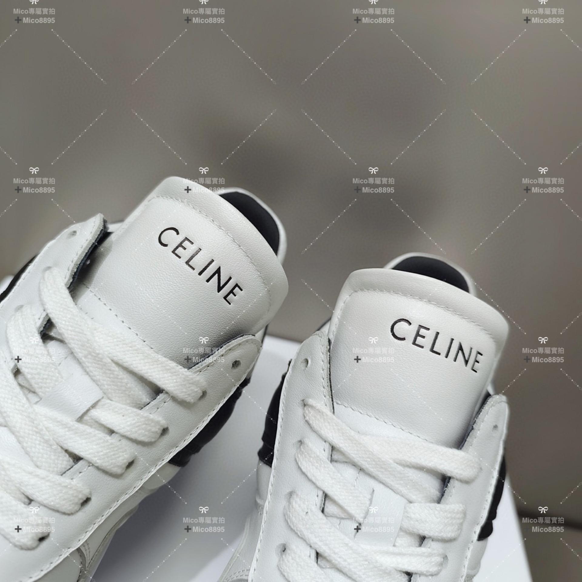 Celine/賽琳22/春夏季新款板鞋厚底鞋餅乾鞋小白鞋  黑x白 35-40
