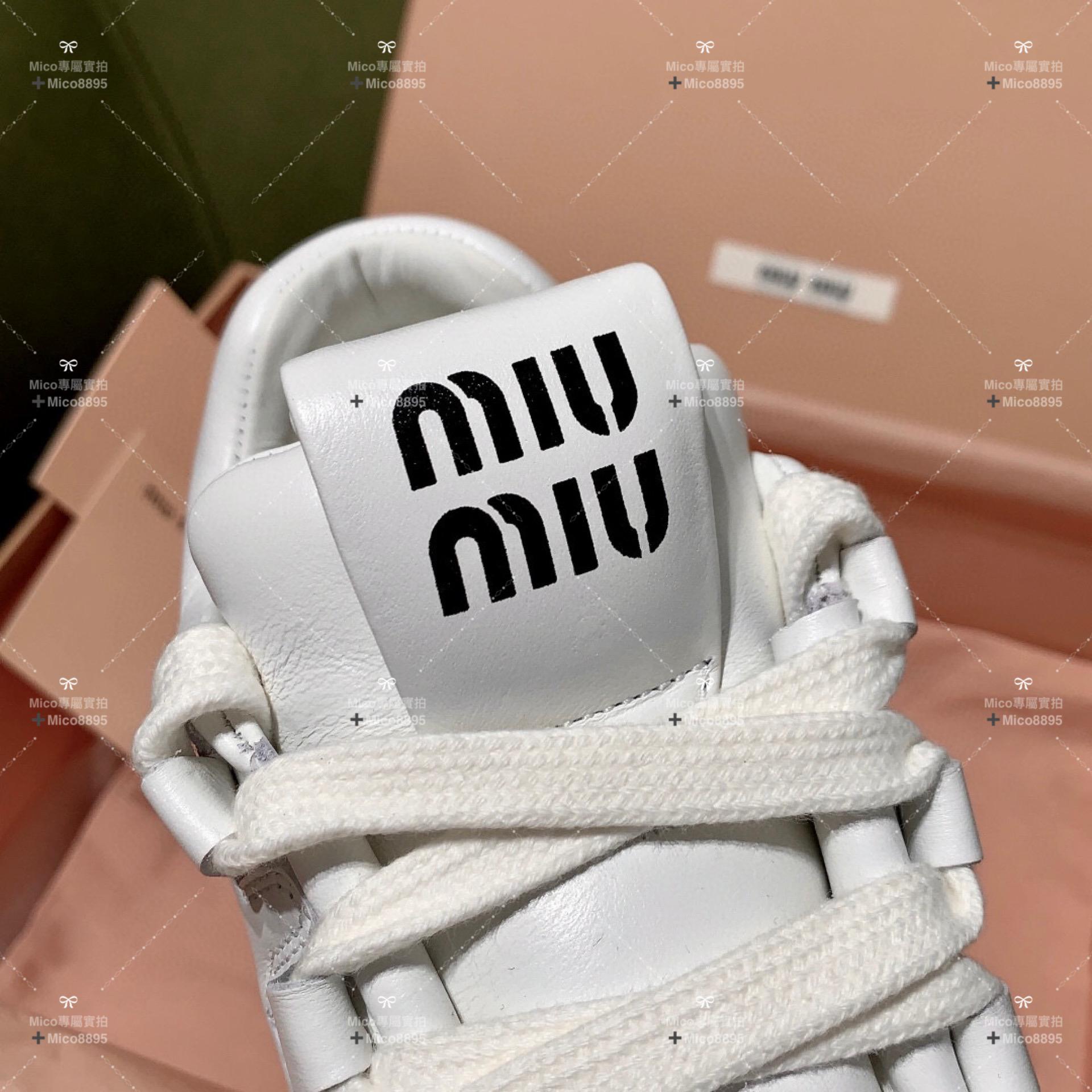 MiuMiu 新款厚底小白鞋 低調款 底厚4cm 厚底鞋/增高 35-39