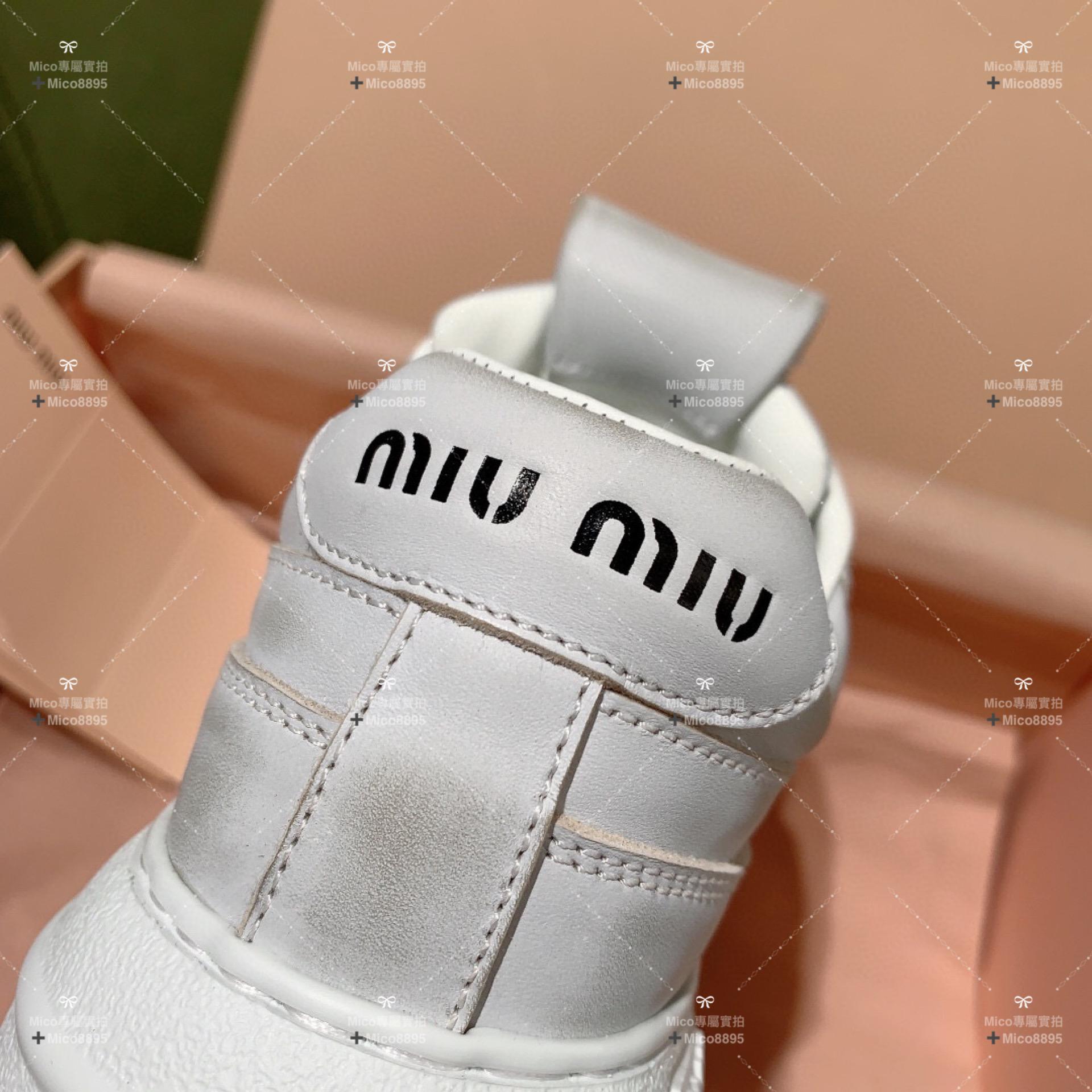 MiuMiu 做舊款 厚底小白鞋 低調款 底厚4cm 厚底鞋/增高 35-39