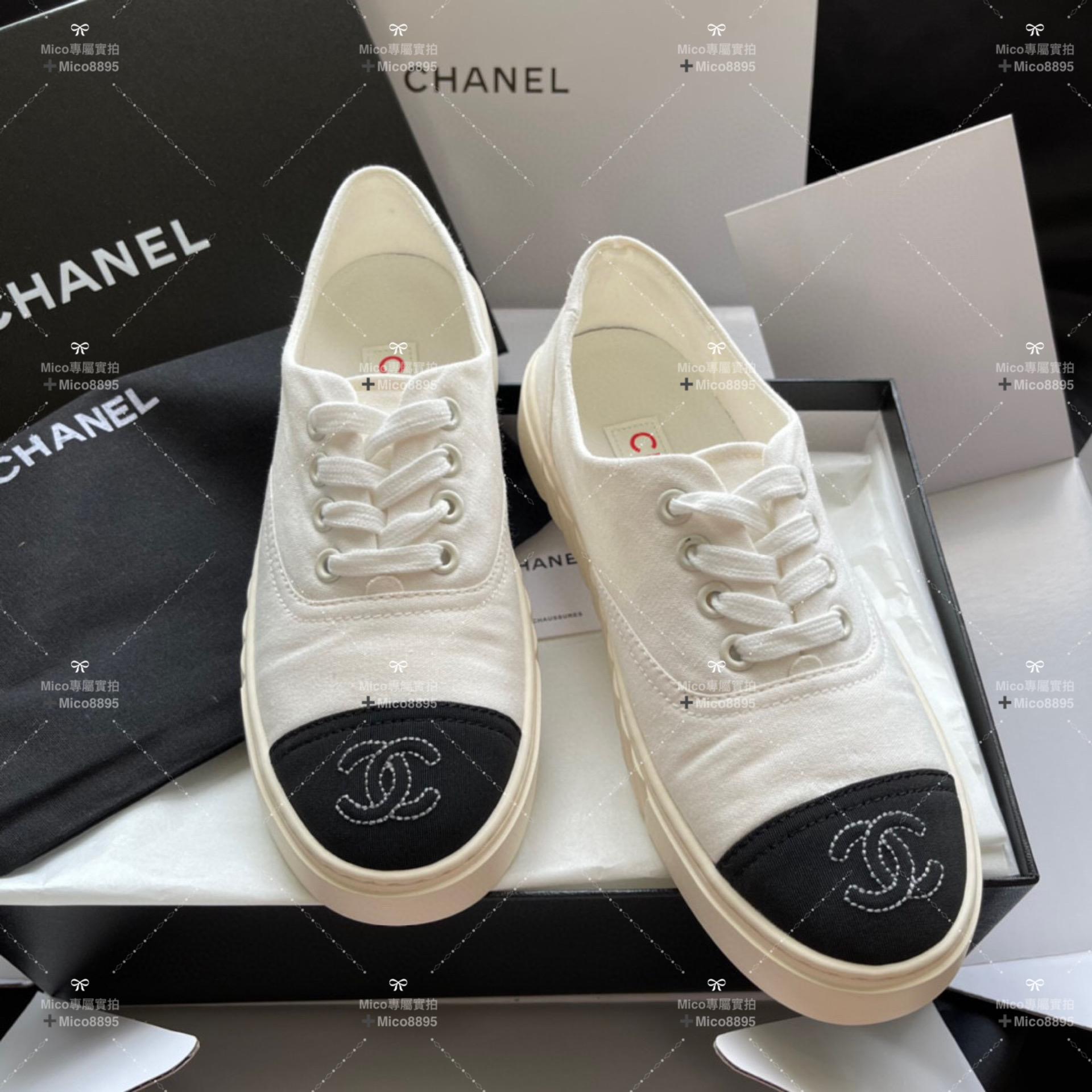 CHANEL 復古風格休閒帆布鞋/小白鞋 尺碼35-40