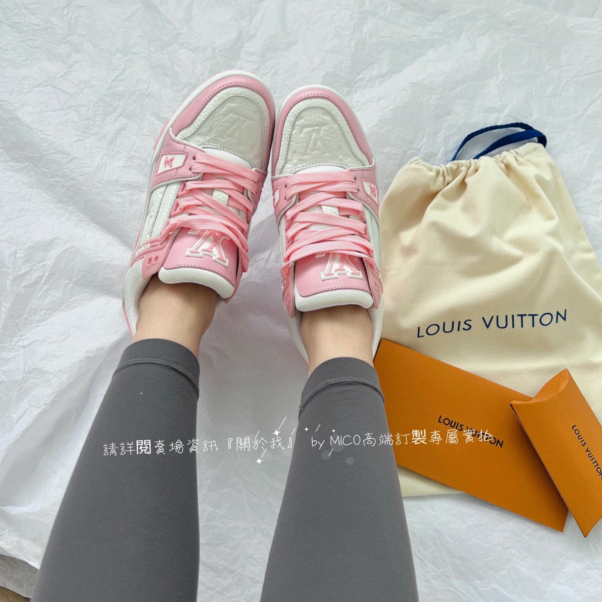 LV 櫻花粉 traine系列休閒運動鞋 size 女35-41  男38-45