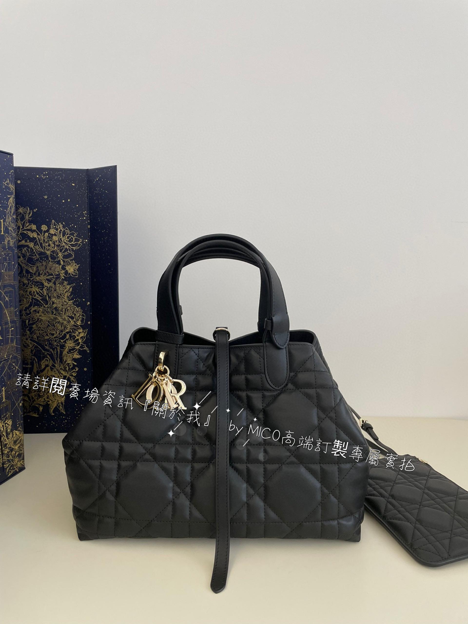 Dior 黑色小牛皮 Toujours 隨性感旅行托特包 size:28.5*19*21cm