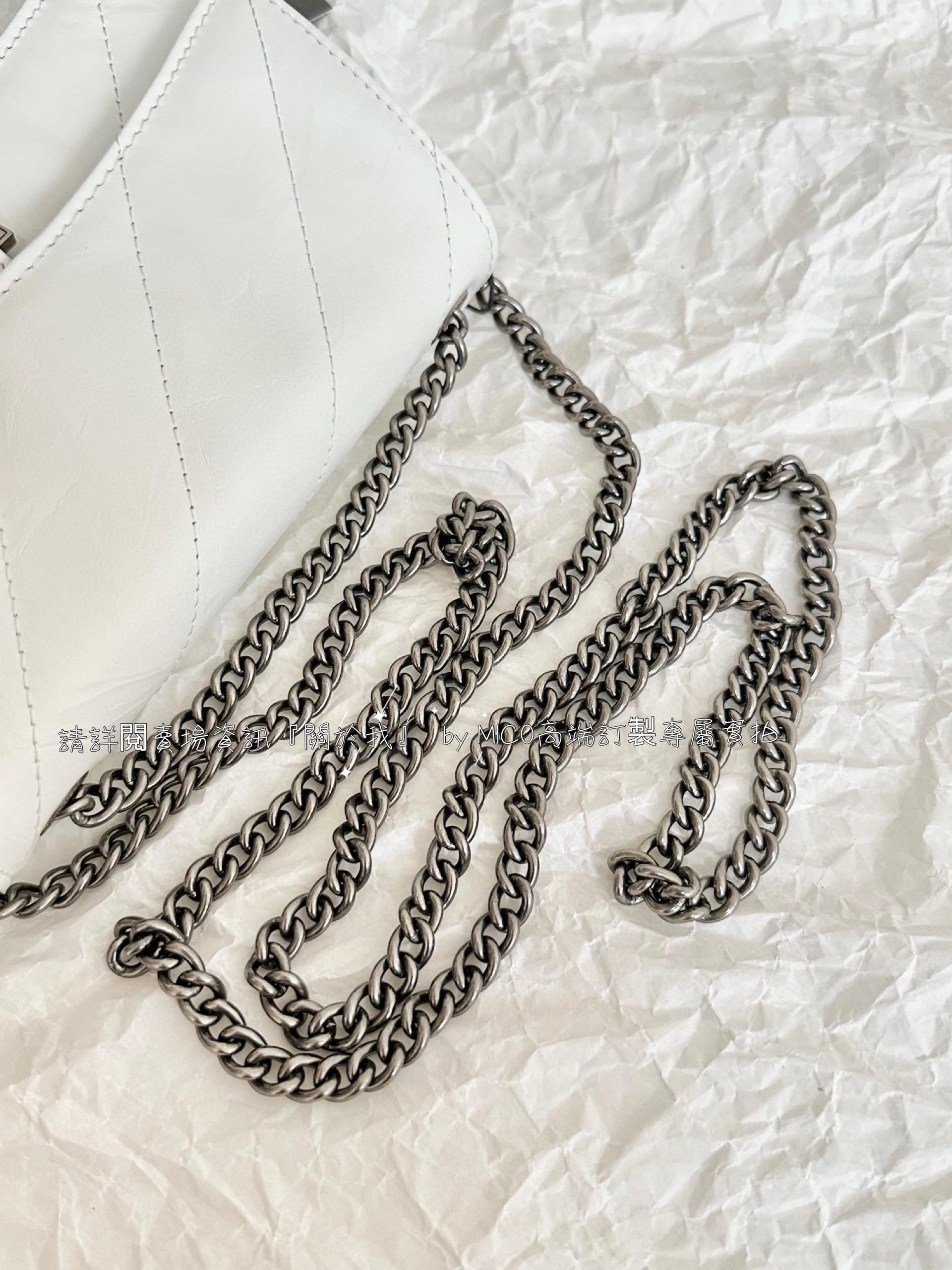 BALENCIAGA Crush XS Chain Bag 白色/銀釦/沙漏包 尺寸21.8×9.9×4.8cm