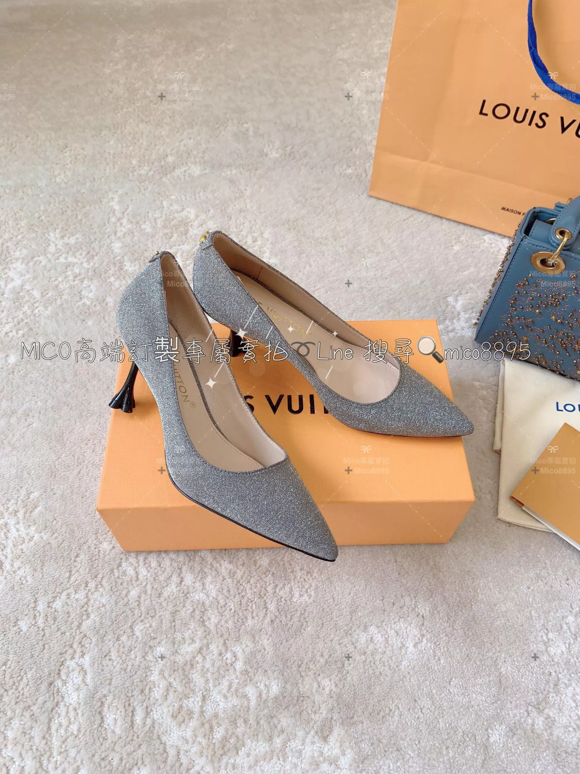 Louis Vuitton 23ss LV 黑色 Blossom優雅系列高跟鞋/跟鞋 跟高7.5cm 34-40