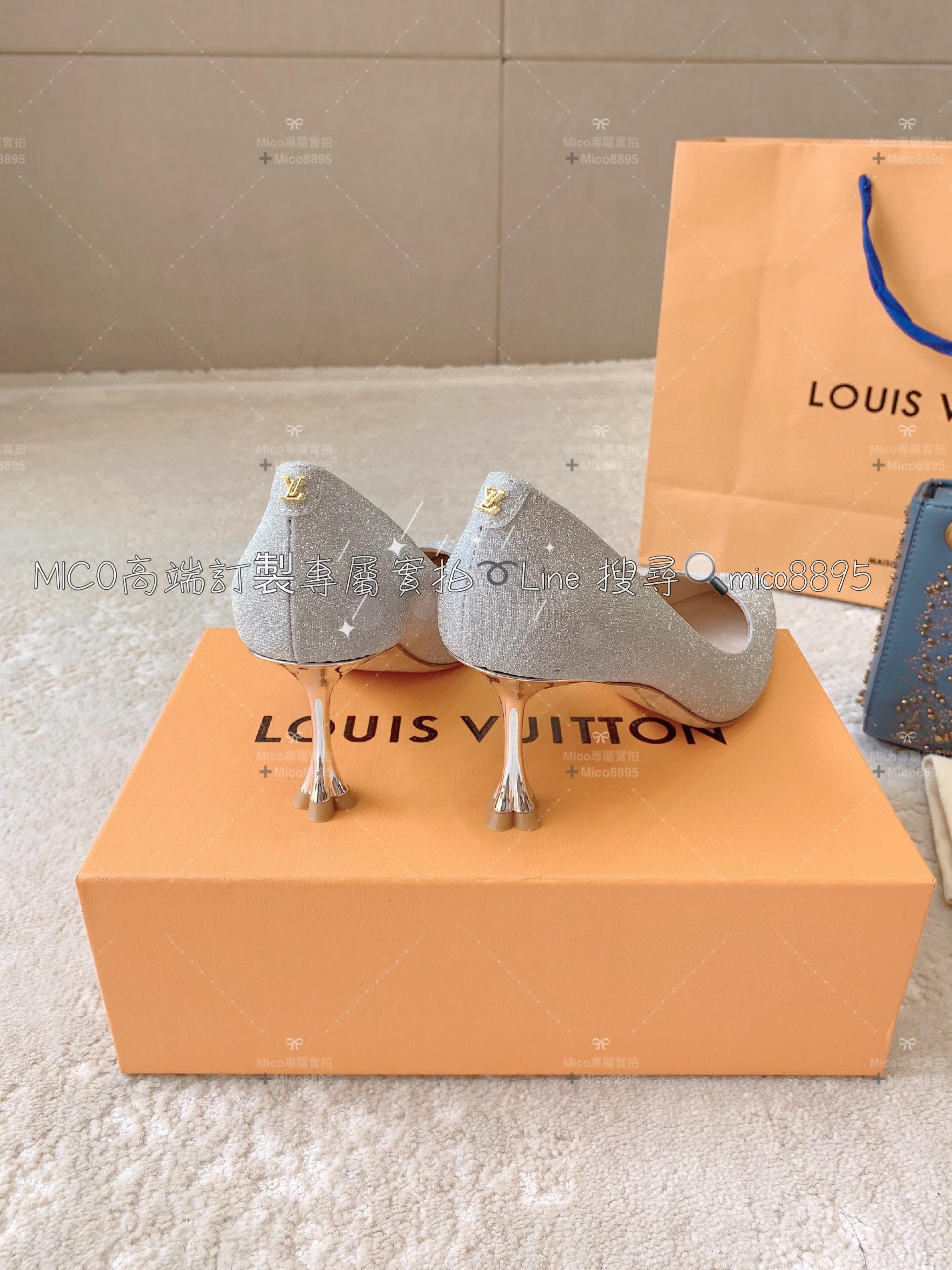 Louis Vuitton 23ss LV 銀色 Blossom優雅系列高跟鞋/跟鞋 跟高7.5cm 34-40