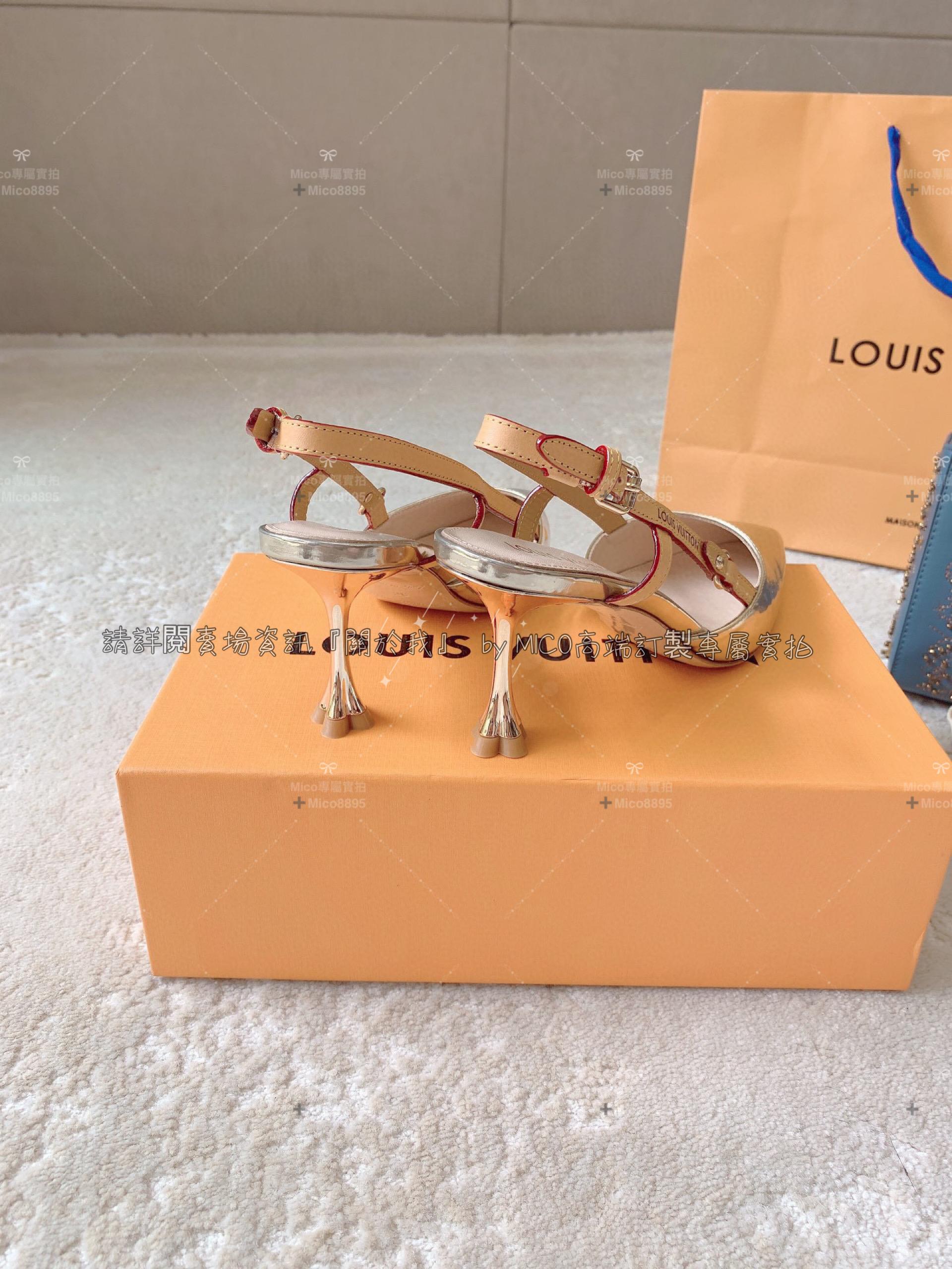 Louis Vuitton 23ss LV 金色 Blossom 高跟涼鞋/跟鞋 跟高7.5cm 34-40