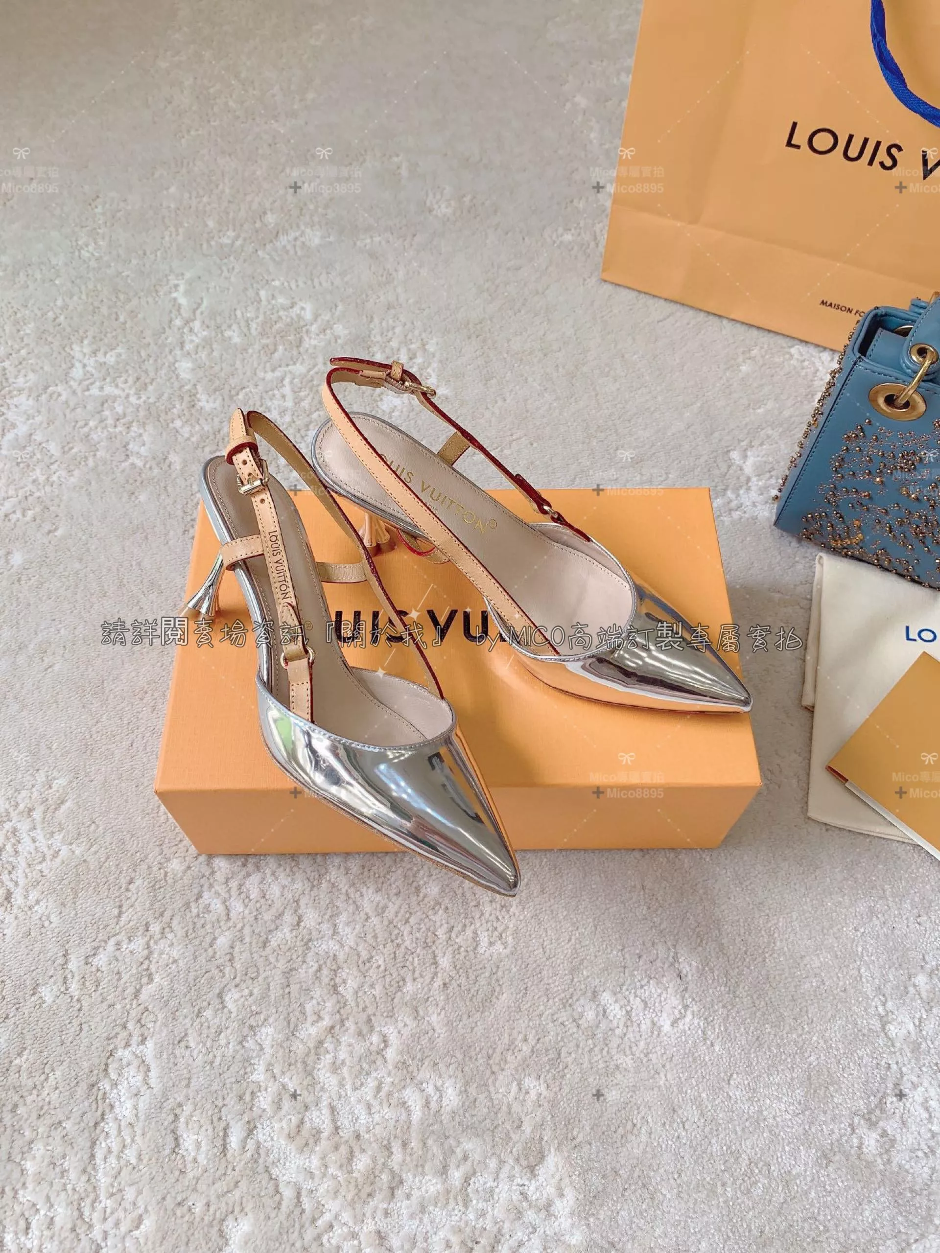 Louis Vuitton 23ss LV 銀色 Blossom 高跟涼鞋/跟鞋 跟高7.5cm 34-40