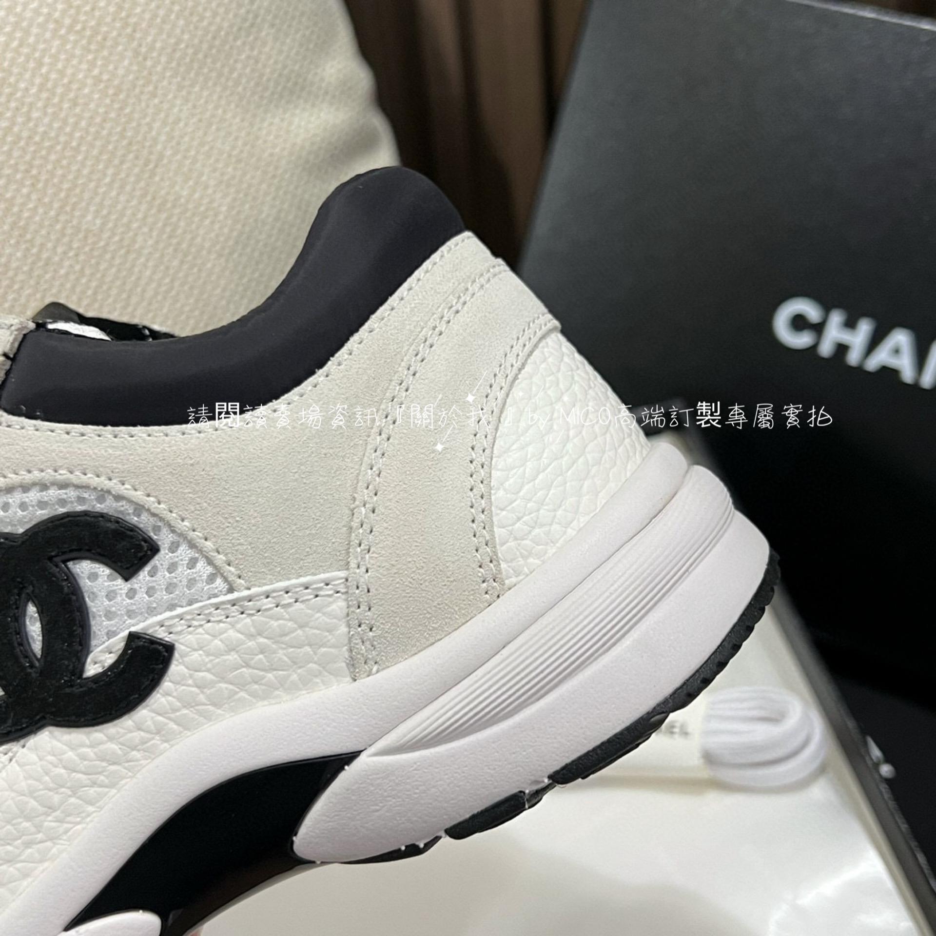 Chanel 小香經典款 牛皮面料黑白休閒鞋 休閒運動鞋 35-40