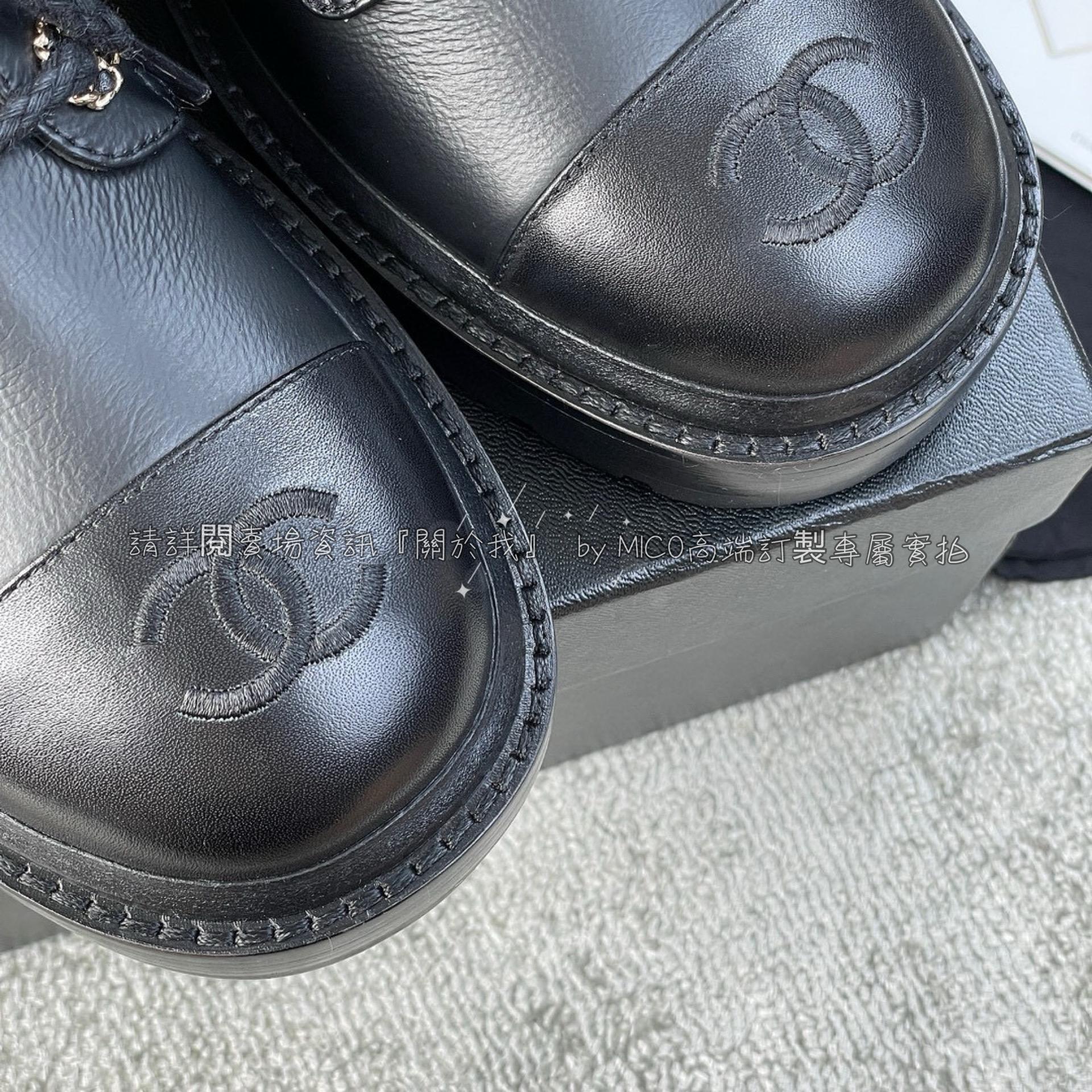 Chanel 經典菱格紋機車靴/短靴/ 啞光黑色 SIZE 35-39(可訂製40）